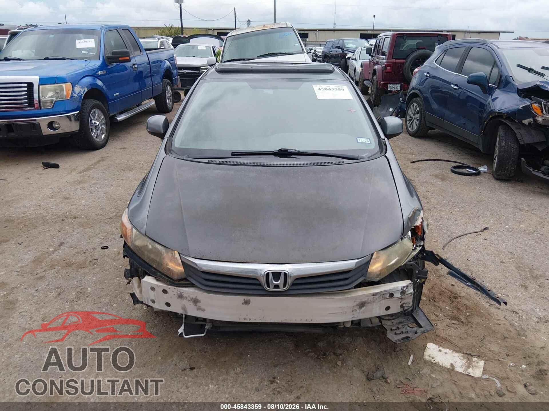 HONDA CIVIC 2012 - 19XFB2F87CE076727