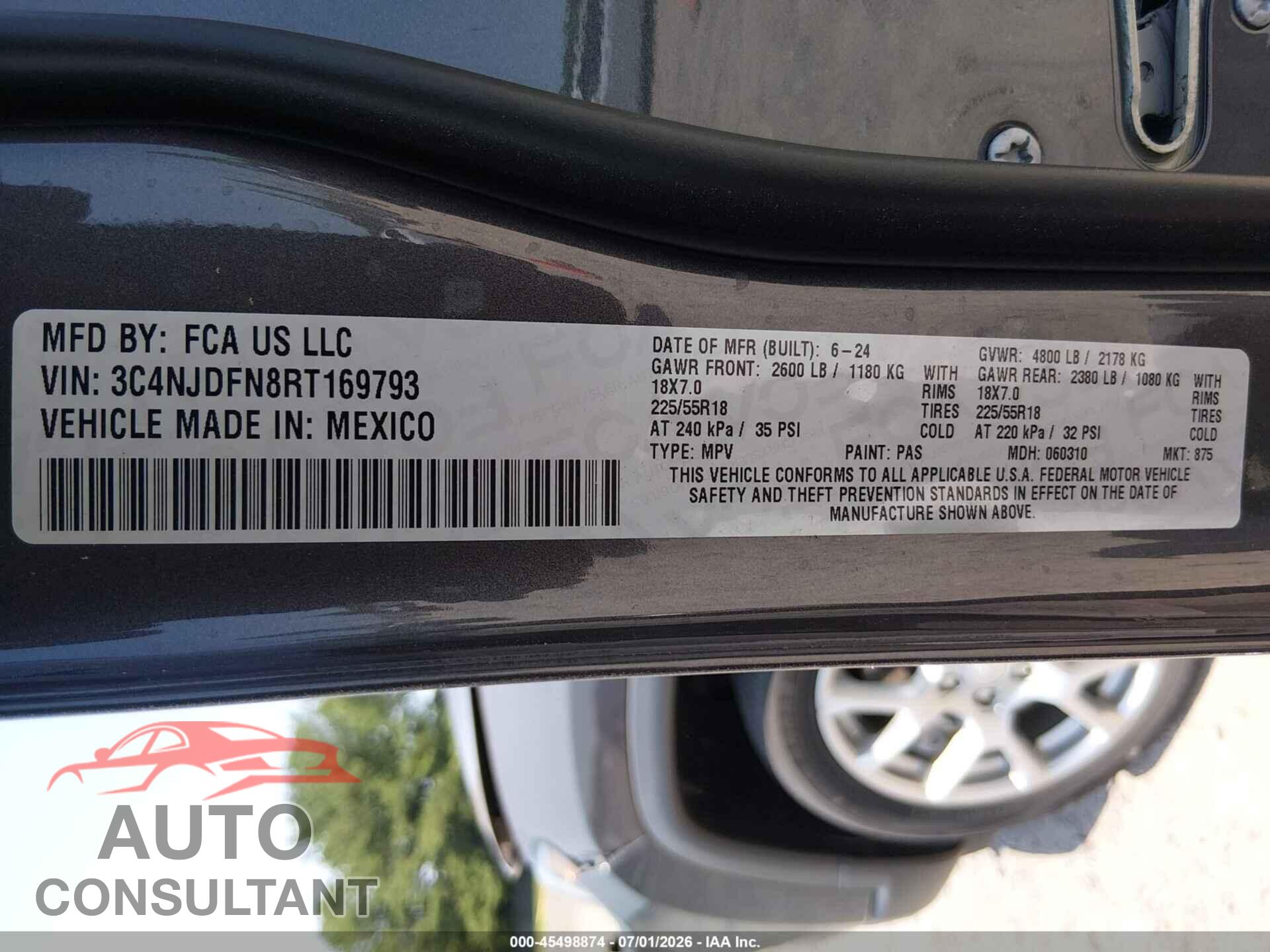 JEEP COMPASS 2024 - 3C4NJDFN8RT169793
