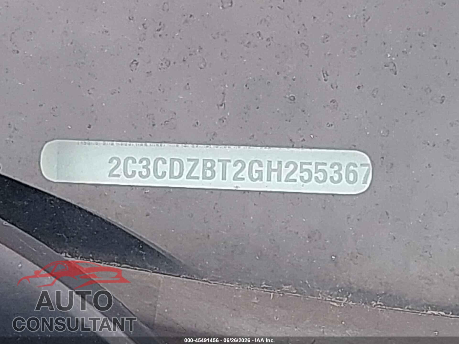 DODGE CHALLENGER 2016 - 2C3CDZBT2GH255367