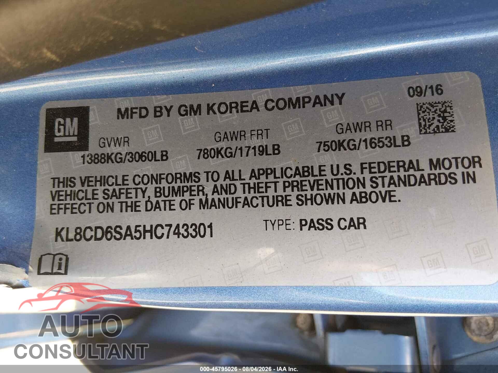 CHEVROLET SPARK 2017 - KL8CD6SA5HC743301