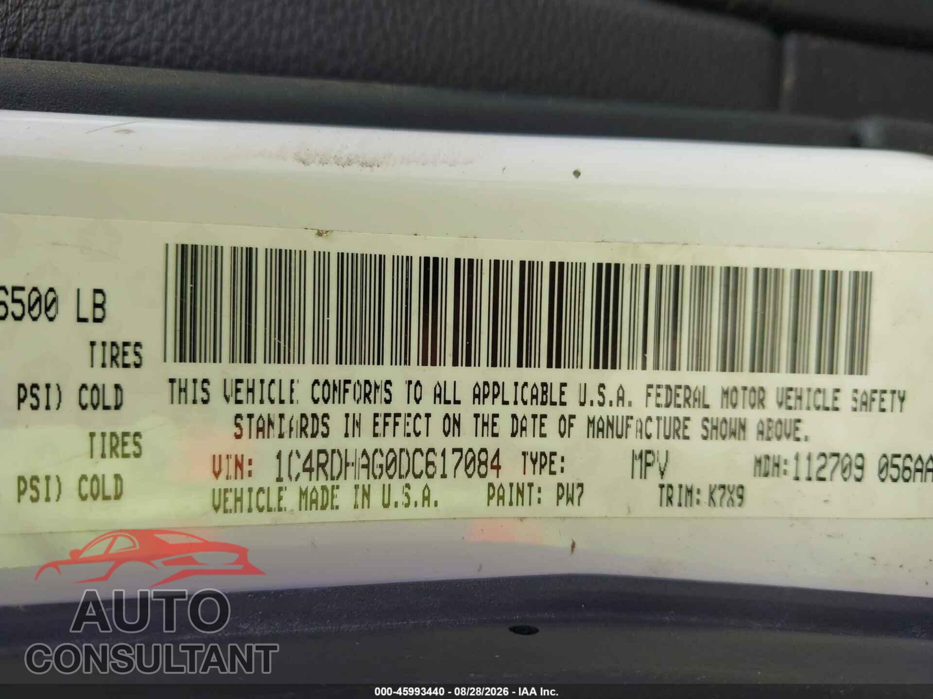 DODGE DURANGO 2013 - 1C4RDHAG0DC617084