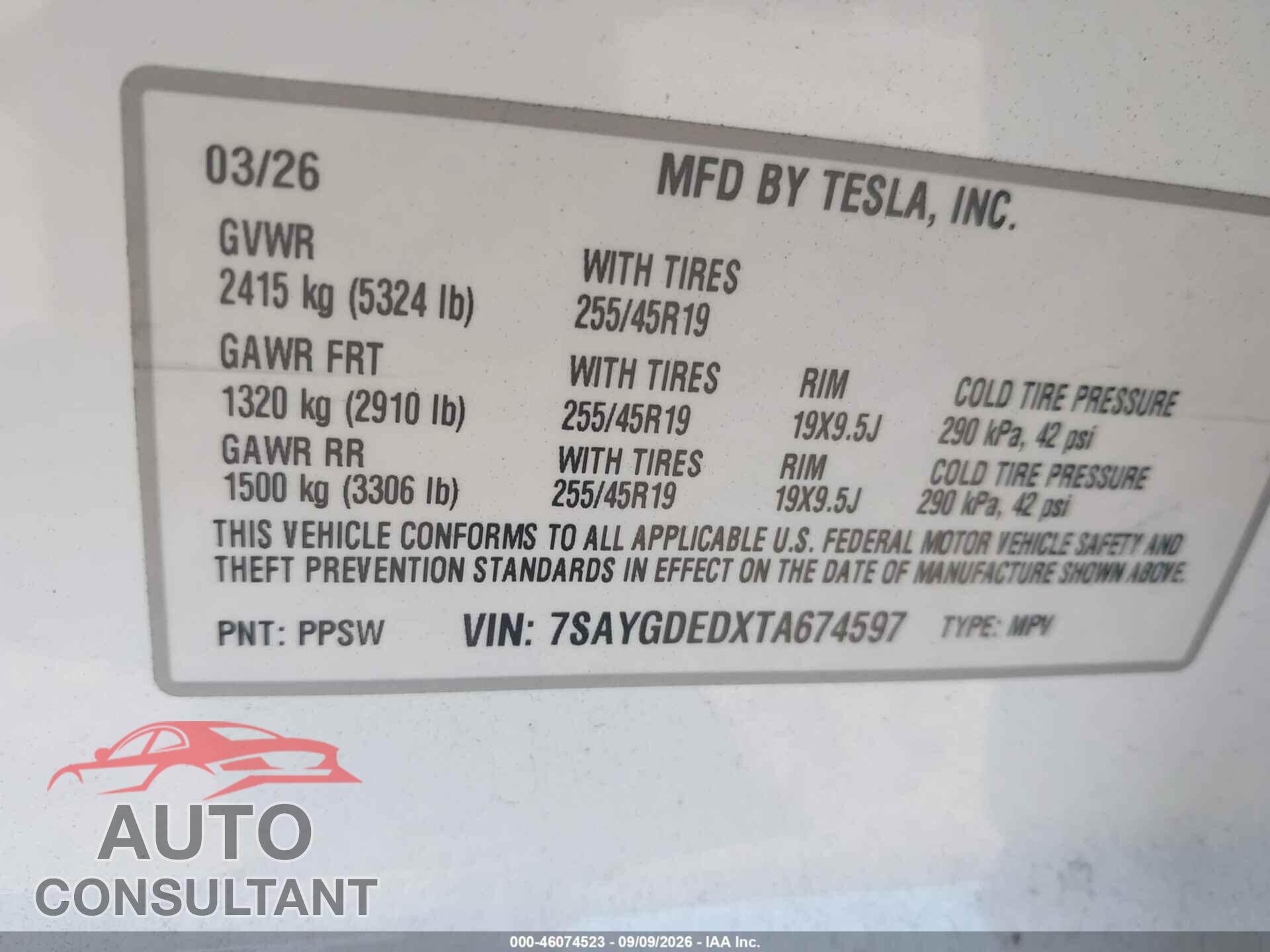 TESLA MODEL Y 2026 - 7SAYGDEDXTA674597