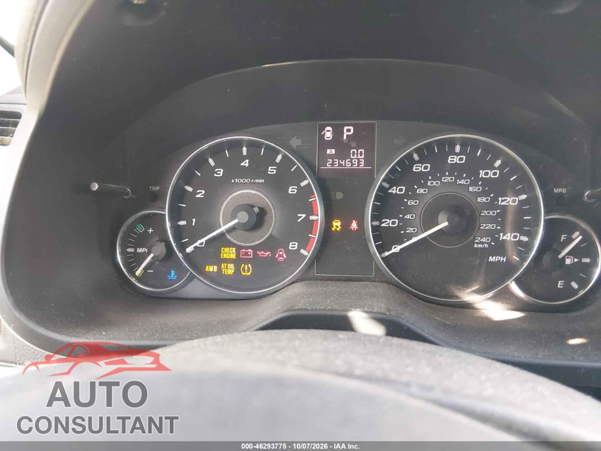 SUBARU OUTBACK 2011 - 4S4BRBCC4B3379016