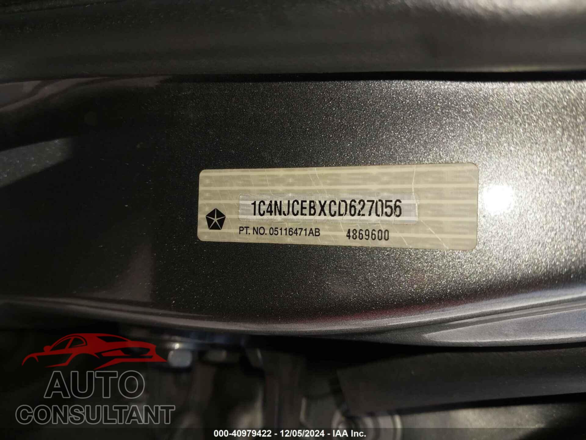 JEEP COMPASS 2012 - 1C4NJCEBXCD627056