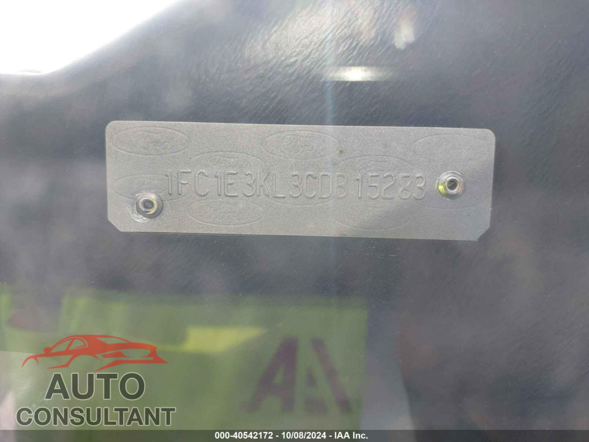 FORD E-350 STRIPPED 2012 - 1FC1E3KL3CDB15283