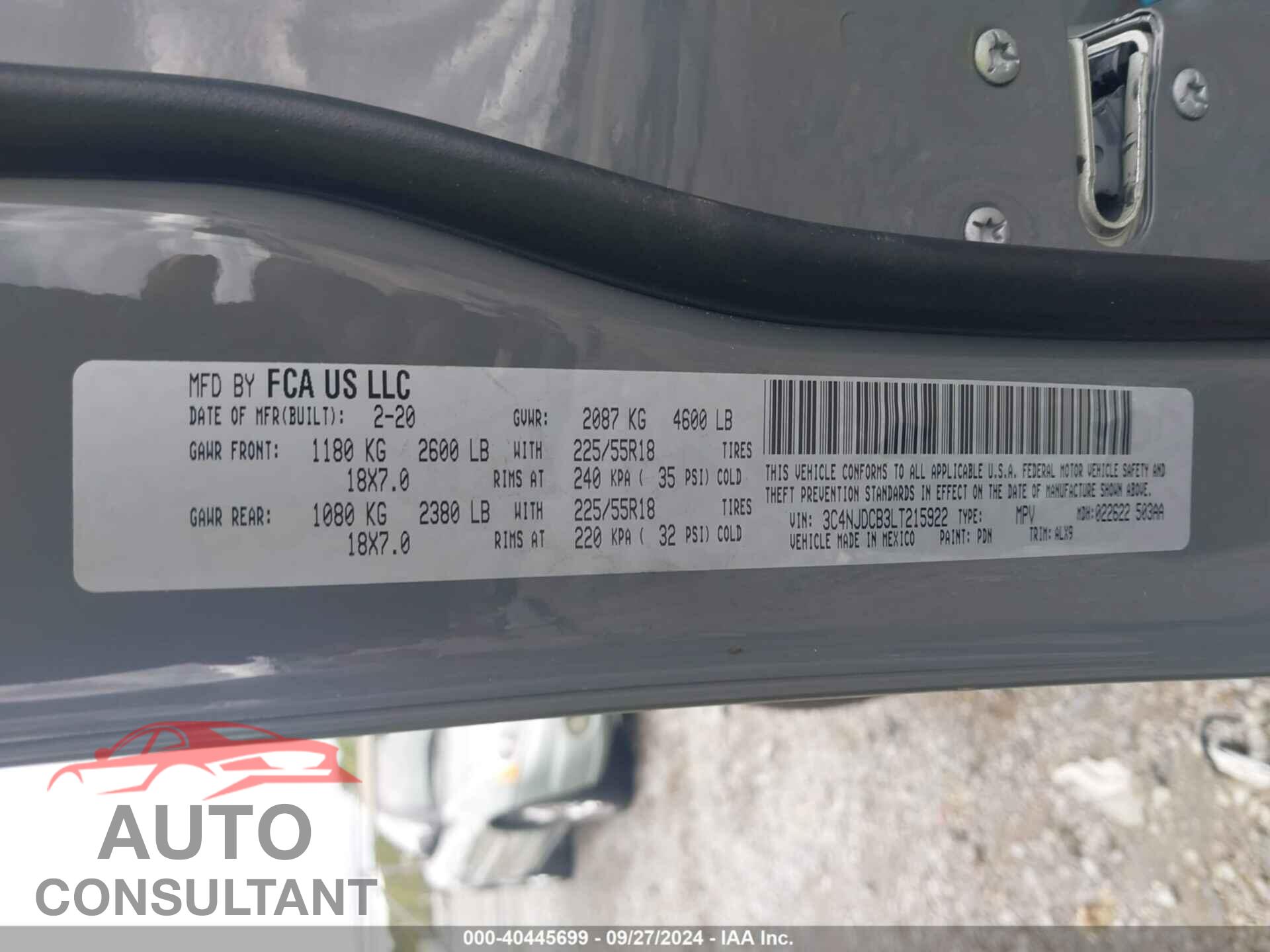 JEEP COMPASS 2020 - 3C4NJDCB3LT215922