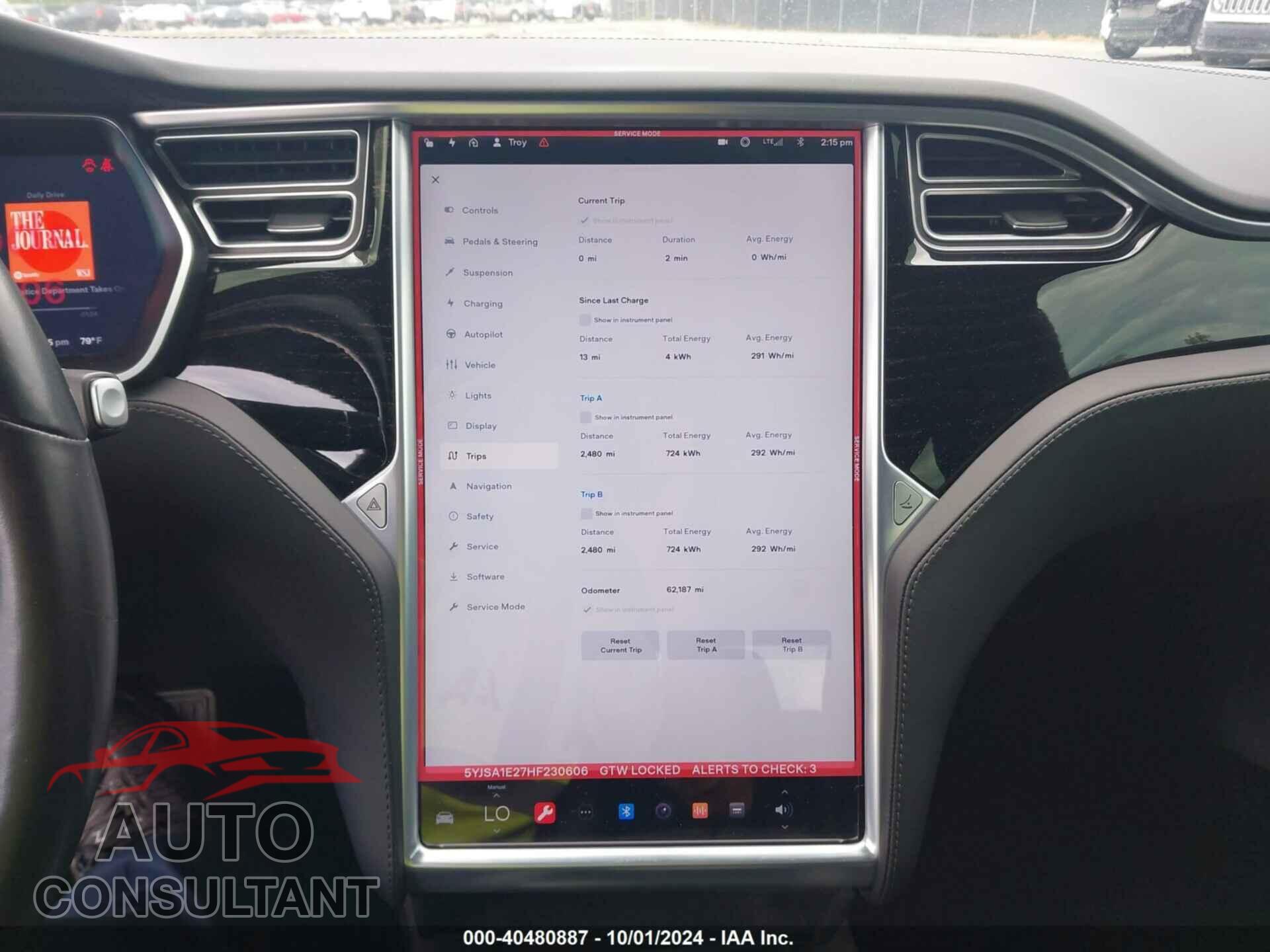 TESLA MODEL S 2017 - 5YJSA1E27HF230606