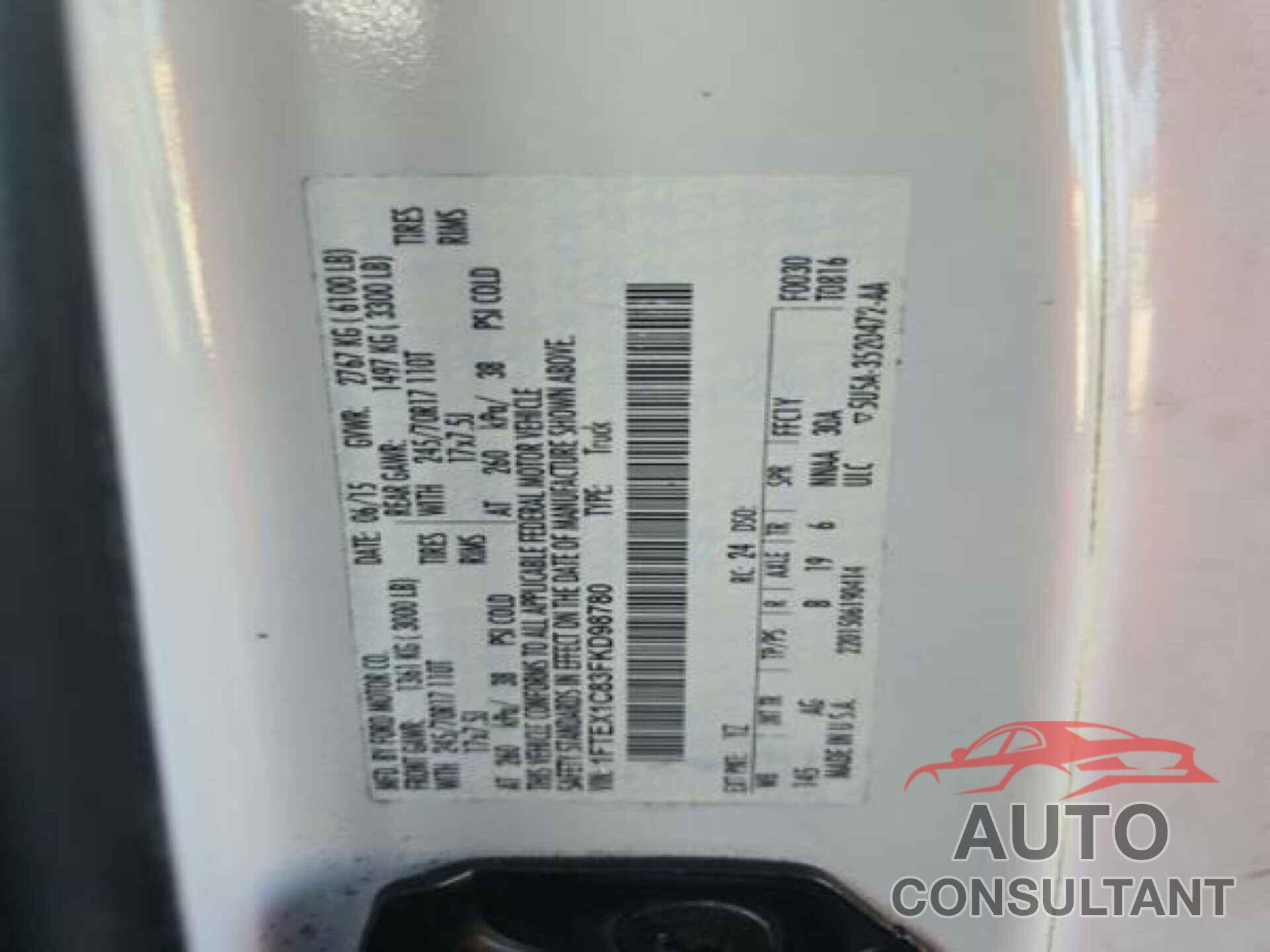 FORD F150 2015 - 1FTEX1C83FKD98780