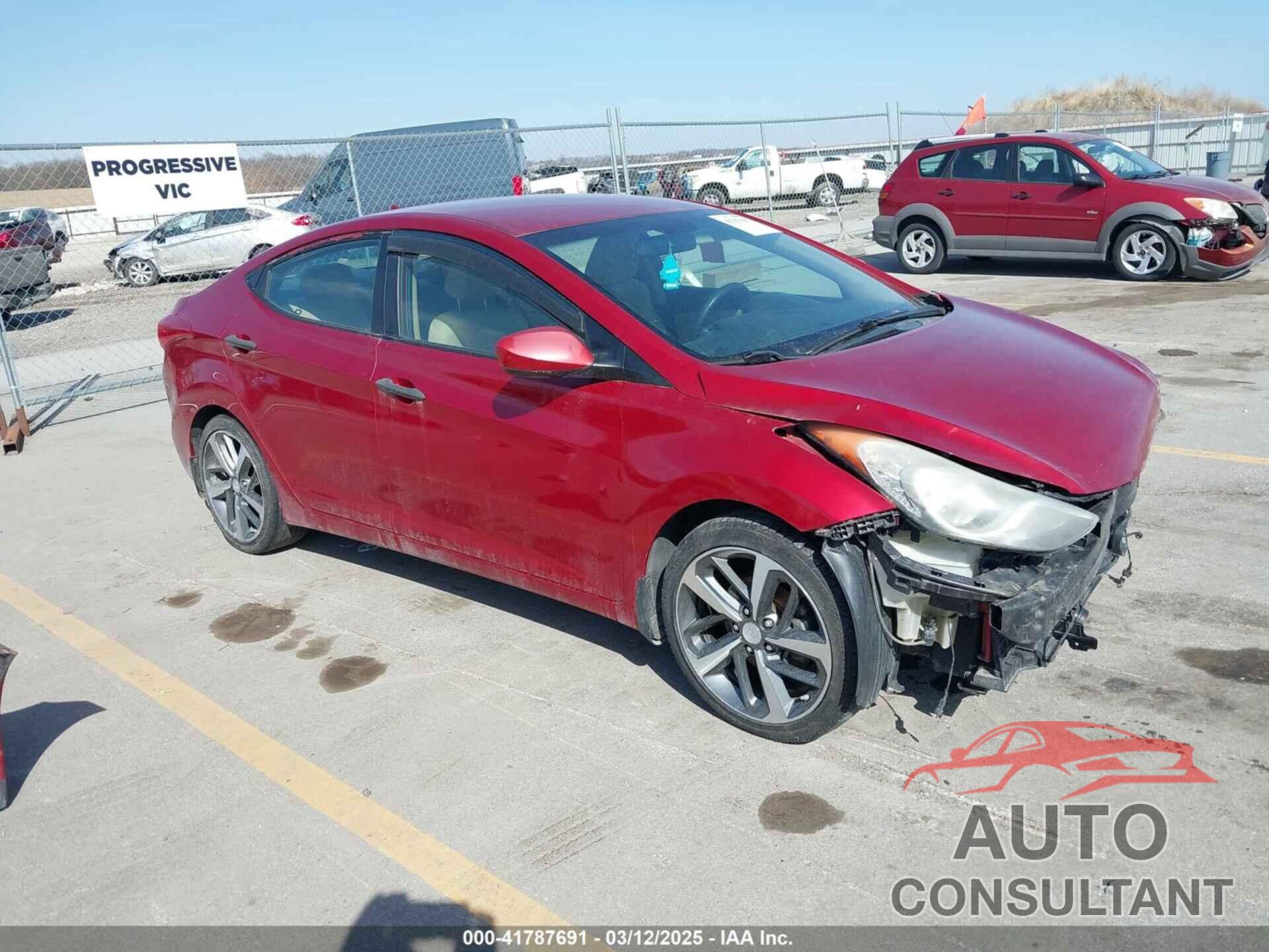 HYUNDAI ELANTRA 2013 - KMHDH4AE3DU763104