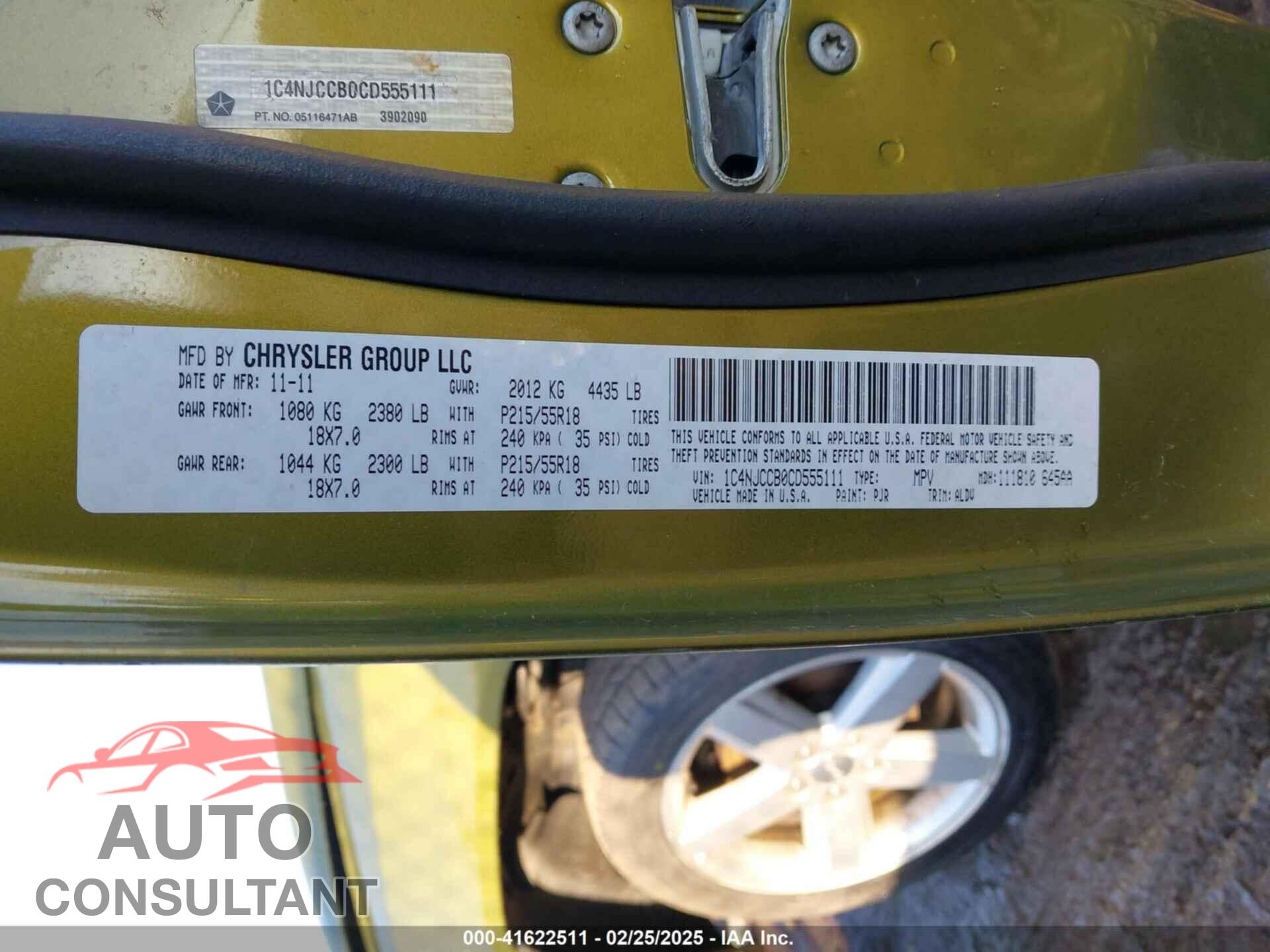 JEEP COMPASS 2012 - 1C4NJCCB0CD555111