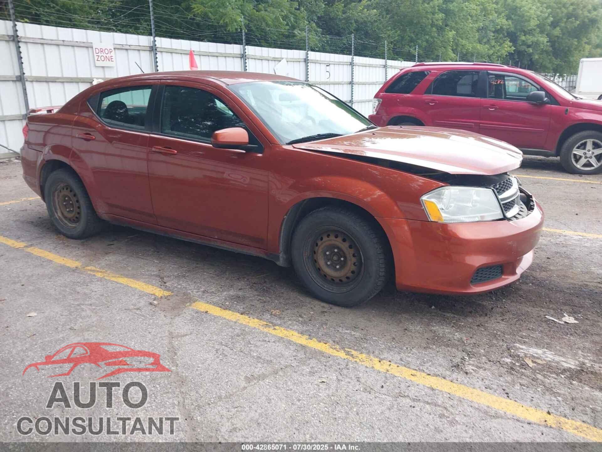 DODGE AVENGER 2012 - 1C3CDZCB6CN212075