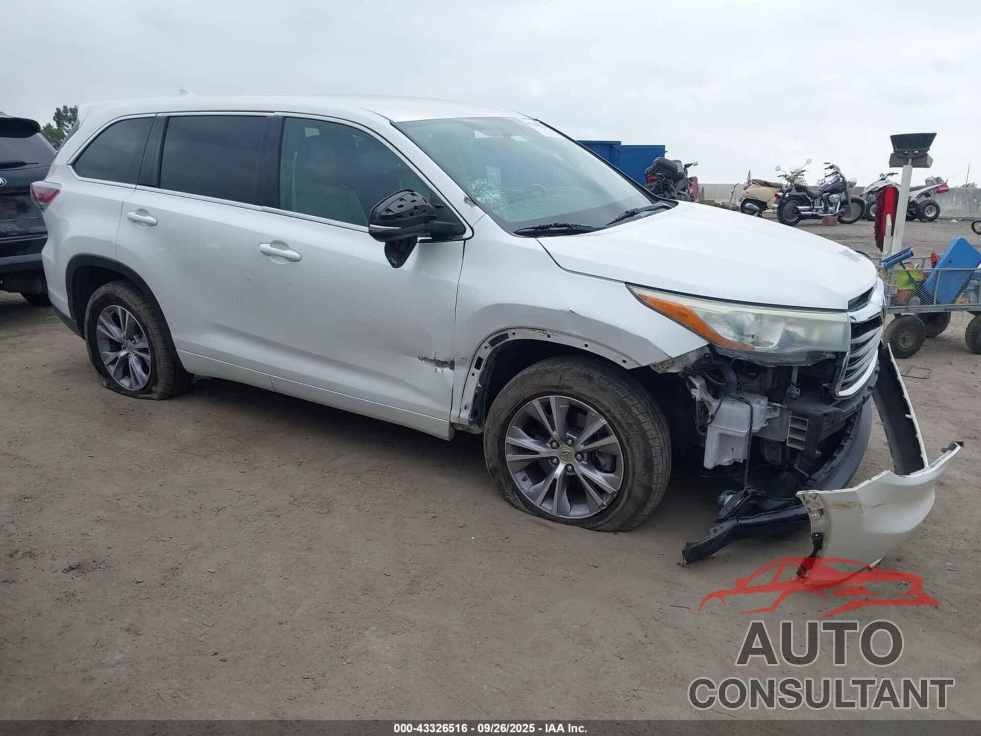 TOYOTA HIGHLANDER 2015 - 5TDZKRFH1FS072656