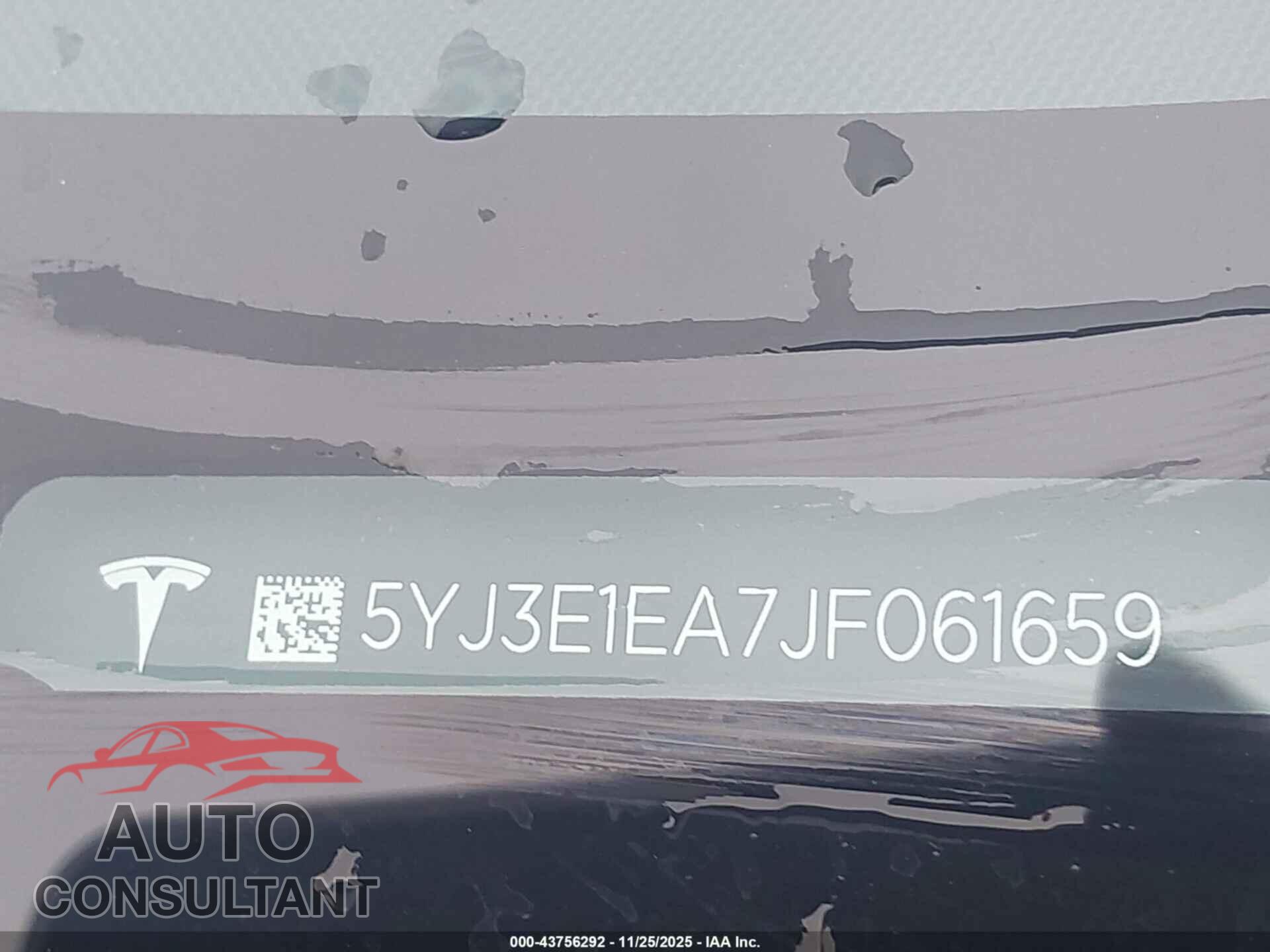 TESLA MODEL 3 2018 - 5YJ3E1EA7JF061659
