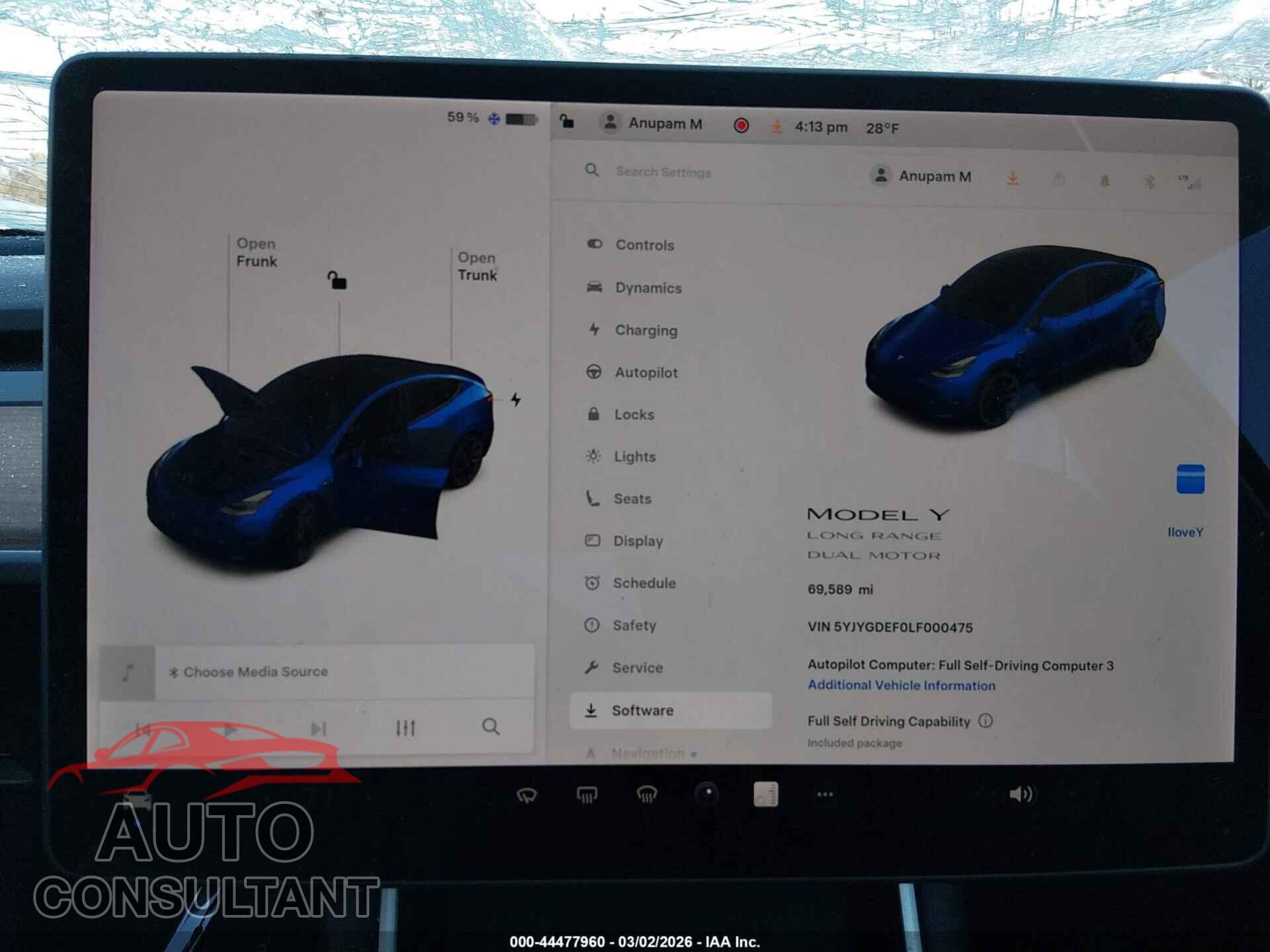 TESLA MODEL Y 2020 - 5YJYGDEF0LF000475