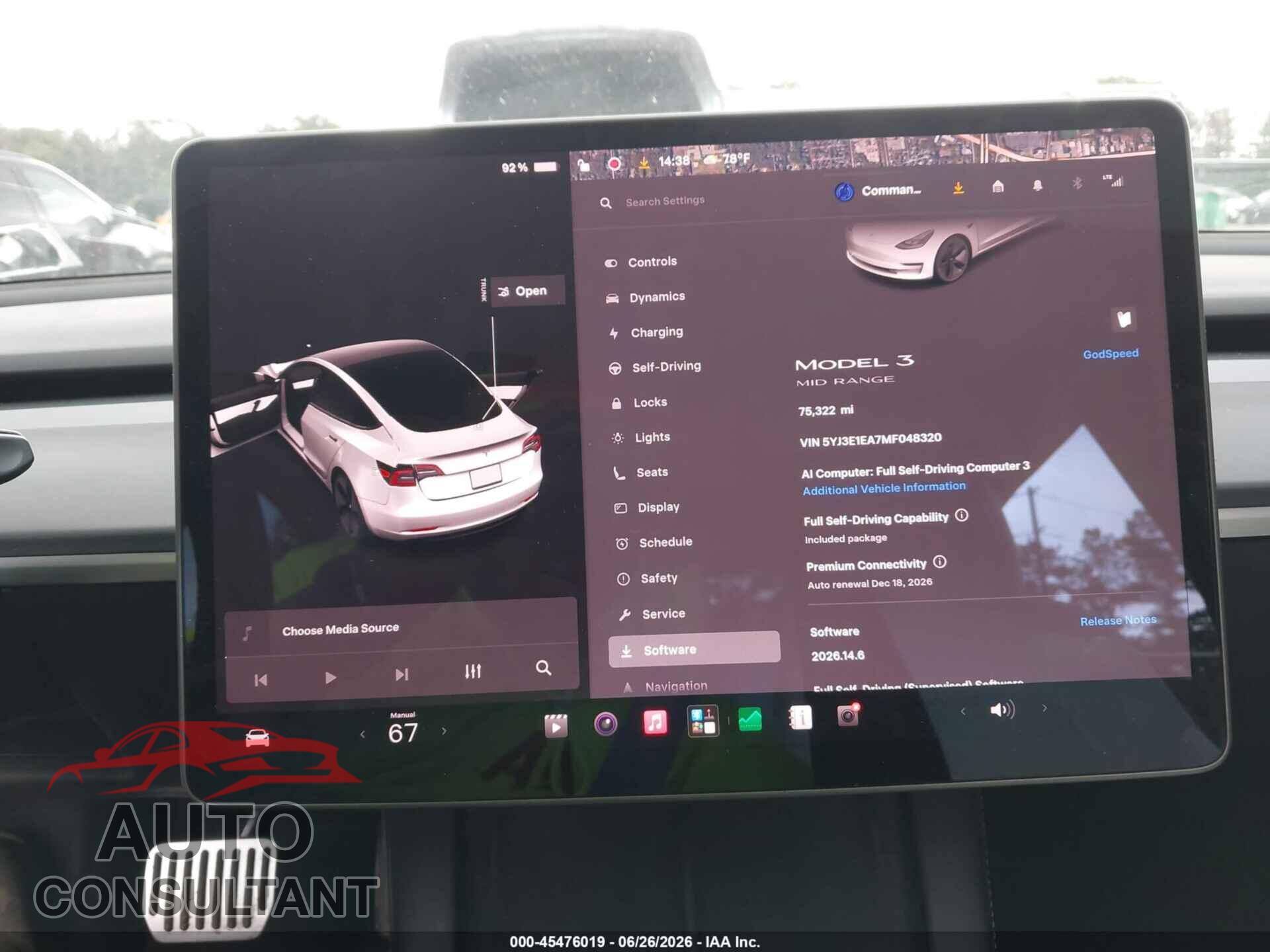 TESLA MODEL 3 2021 - 5YJ3E1EA7MF048320