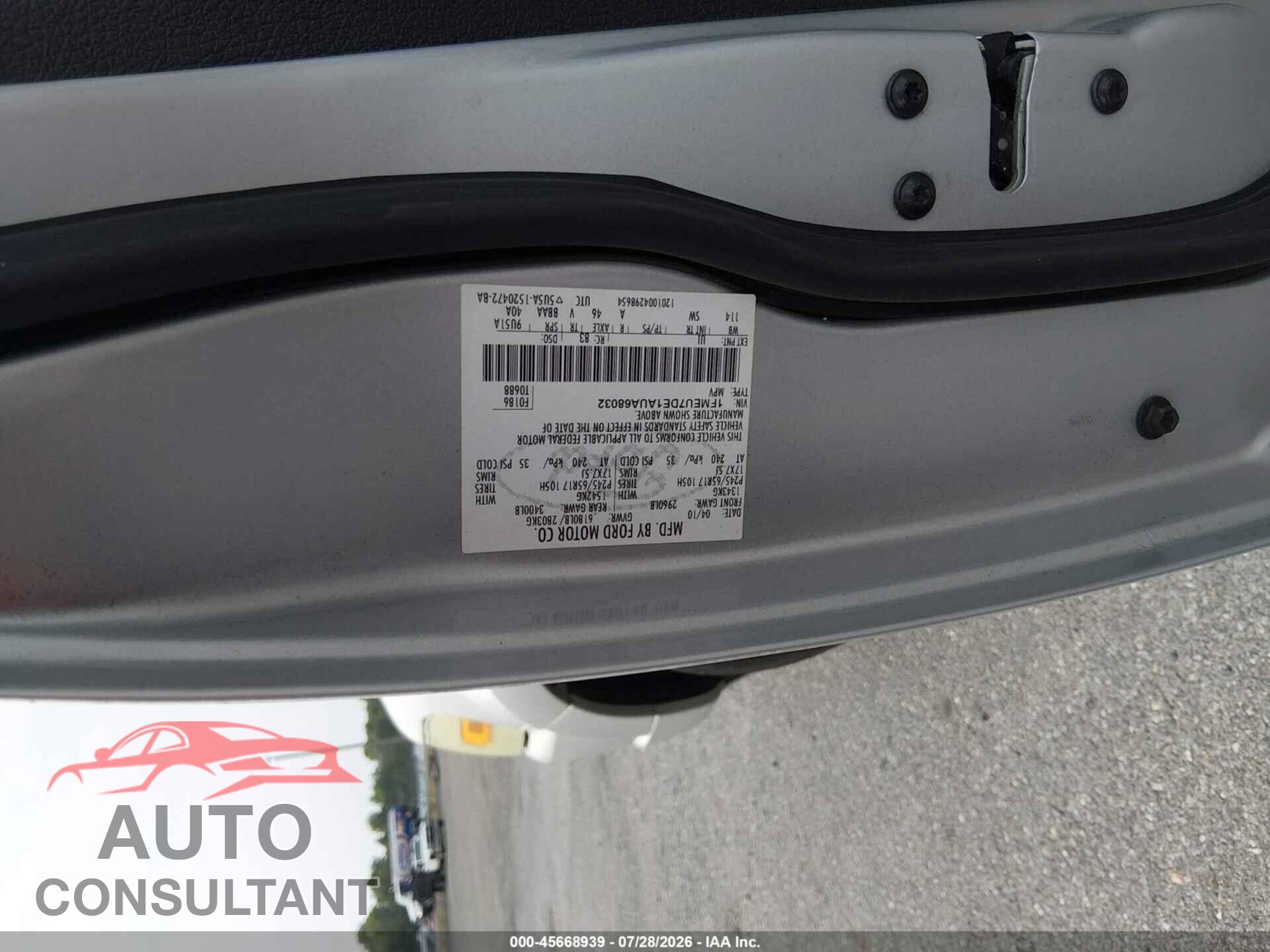 FORD EXPLORER 2010 - 1FMEU7DE1AUA68032