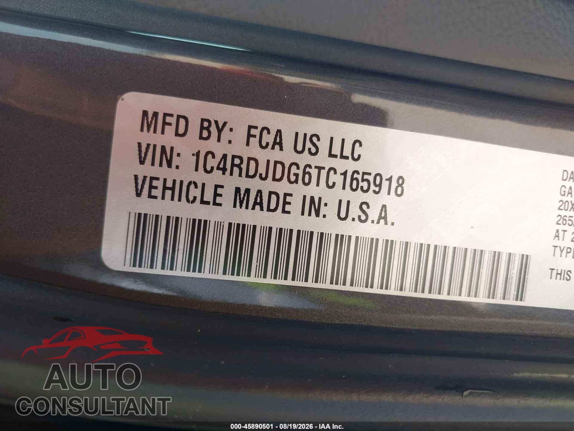 DODGE DURANGO 2026 - 1C4RDJDG6TC165918