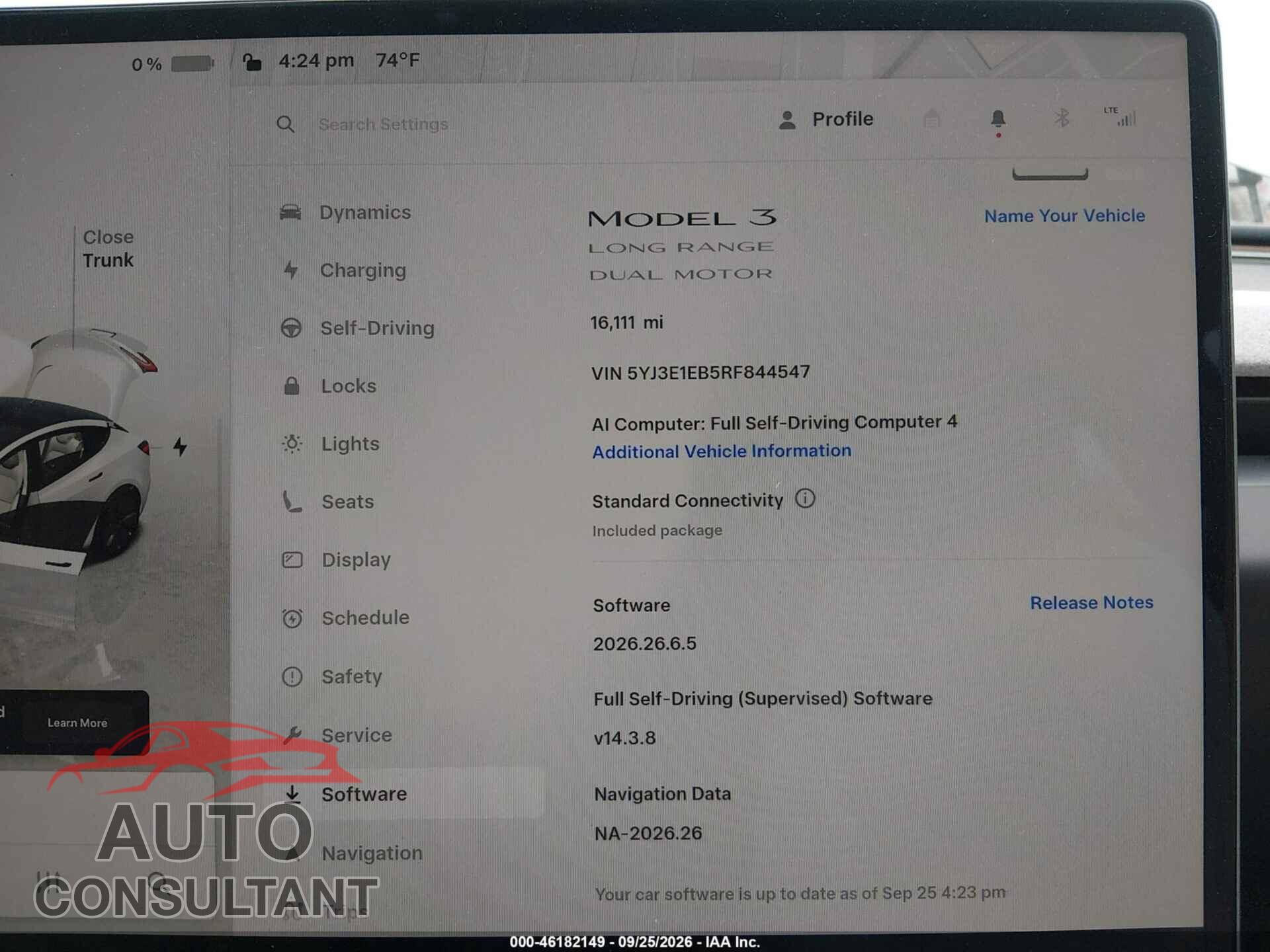 TESLA MODEL 3 2024 - 5YJ3E1EB5RF844547