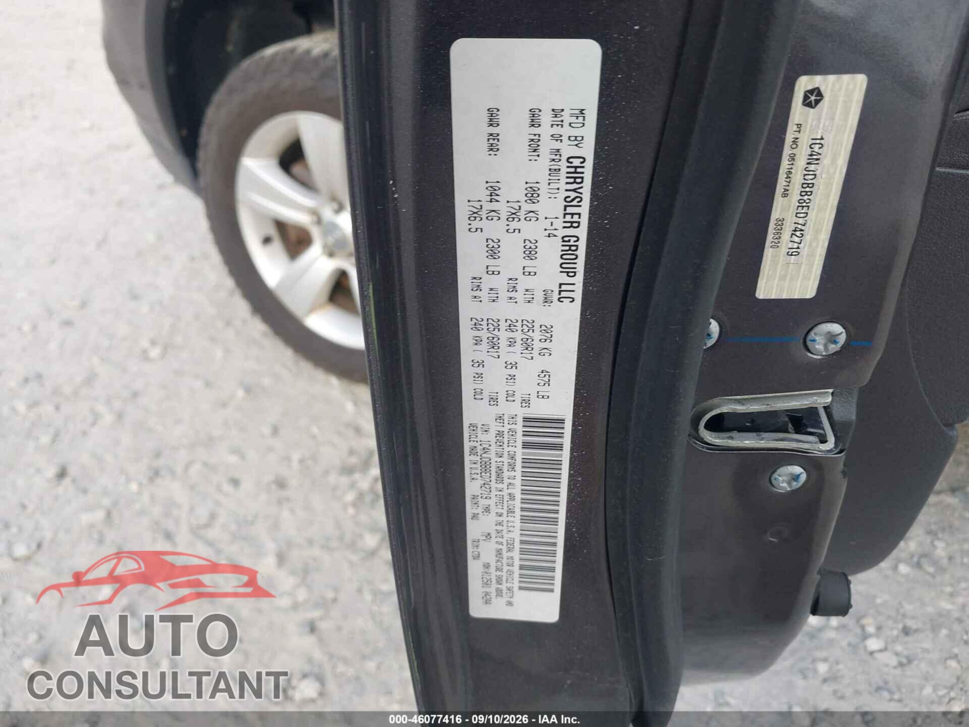 JEEP COMPASS 2014 - 1C4NJDBB8ED742719