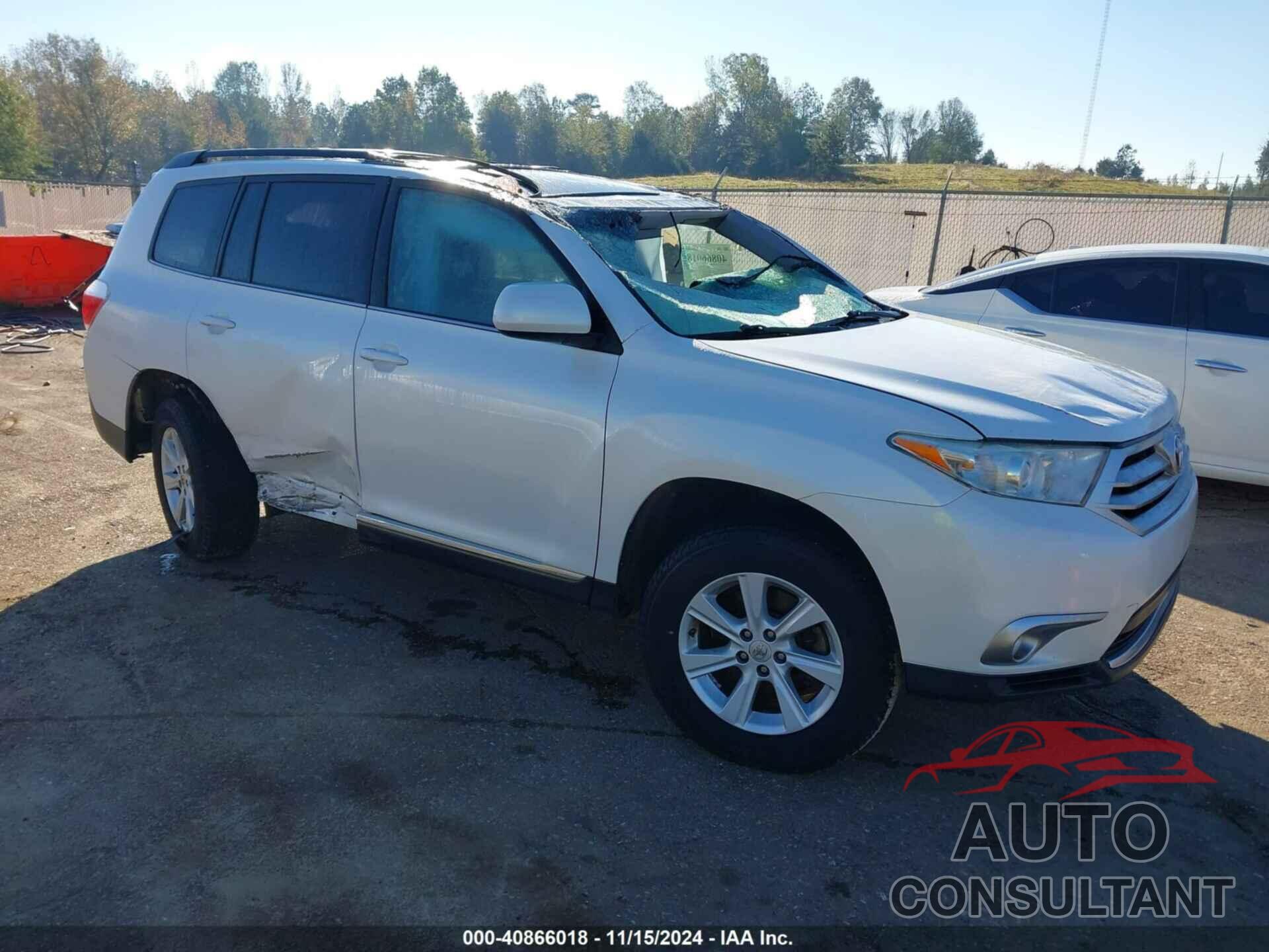 TOYOTA HIGHLANDER 2013 - 5TDZK3EH5DS090489