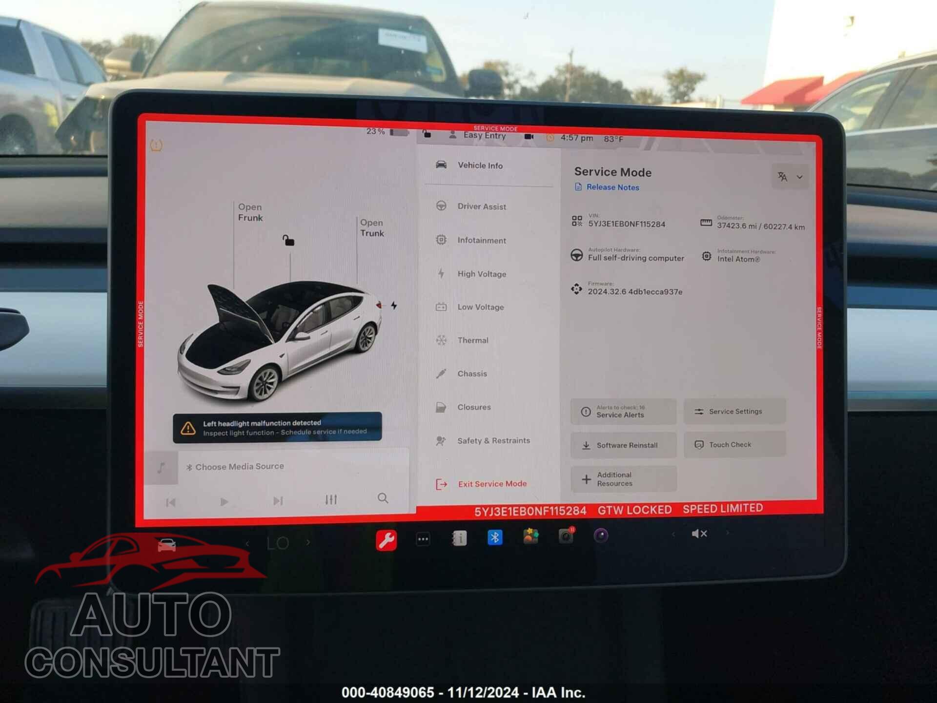TESLA MODEL 3 2022 - 5YJ3E1EB0NF115284