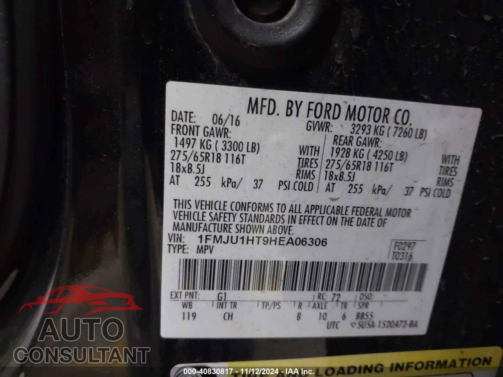 FORD EXPEDITION 2017 - 1FMJU1HT9HEA06306