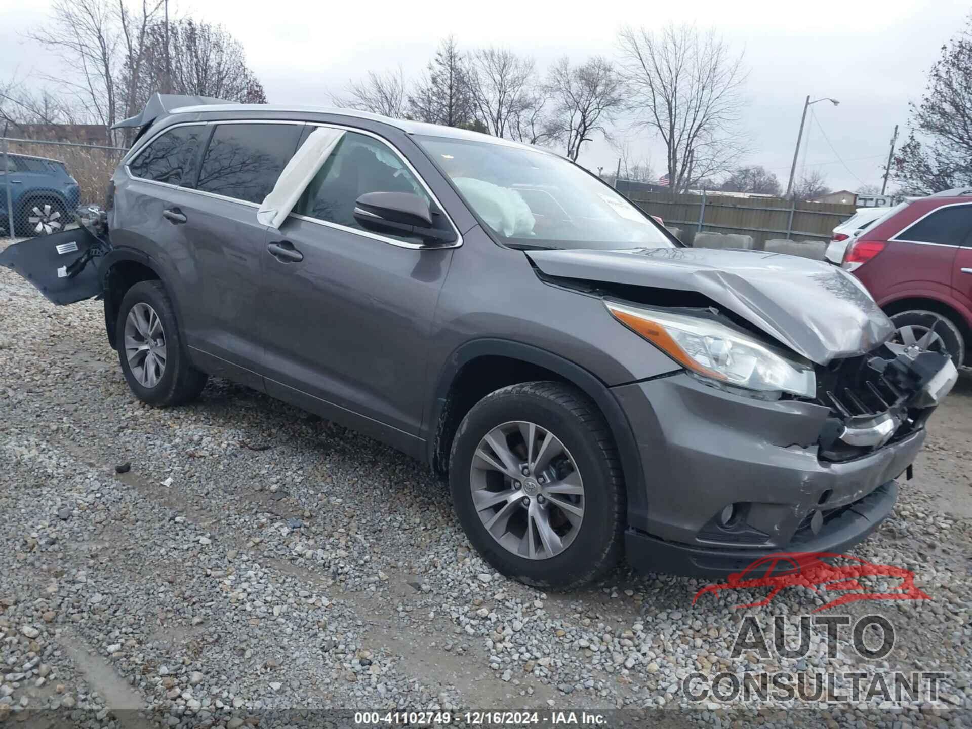 TOYOTA HIGHLANDER 2015 - 5TDJKRFH1FS142105