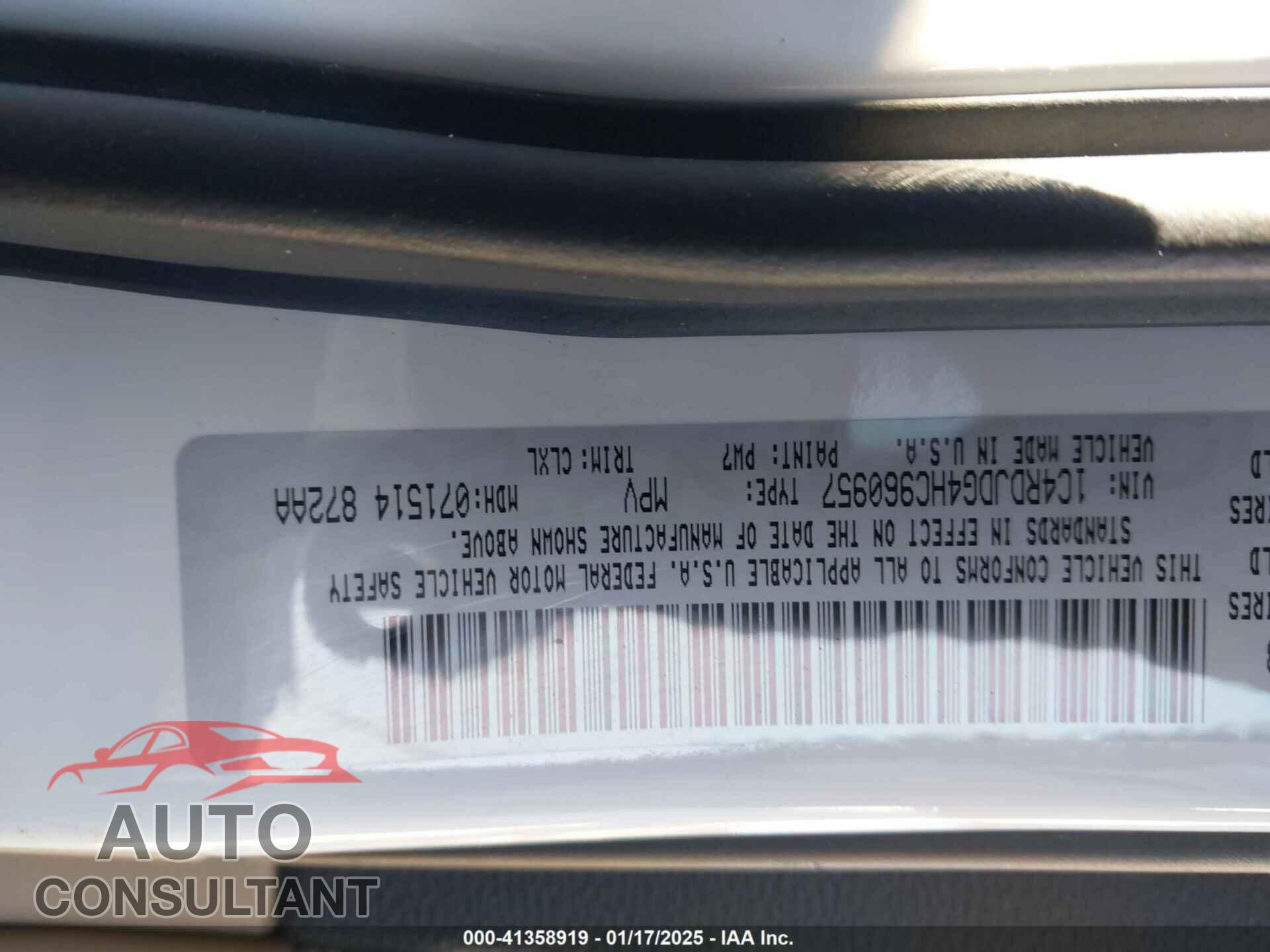 DODGE DURANGO 2017 - 1C4RDJDG4HC960957