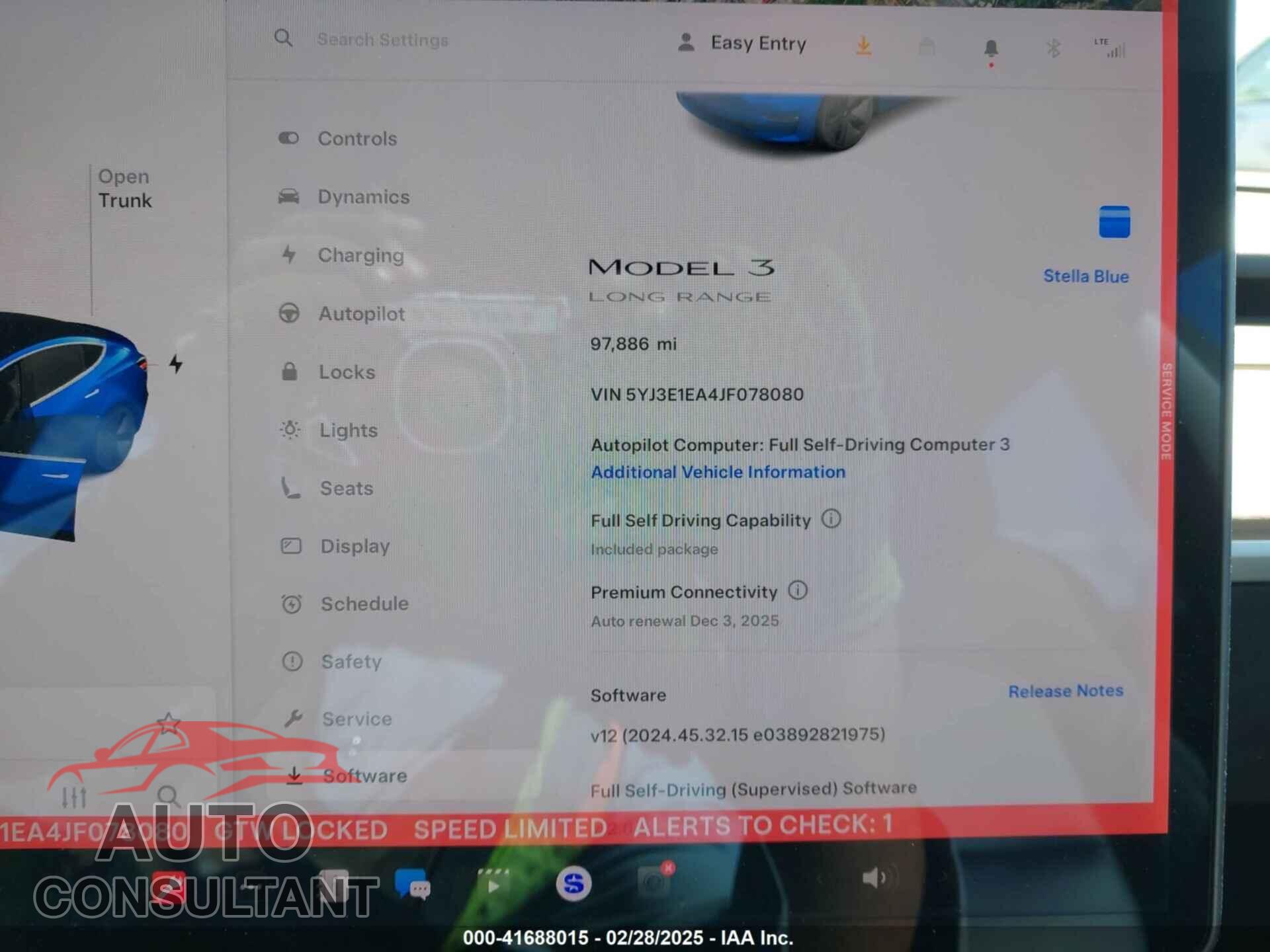 TESLA MODEL 3 2018 - 5YJ3E1EA4JF078080