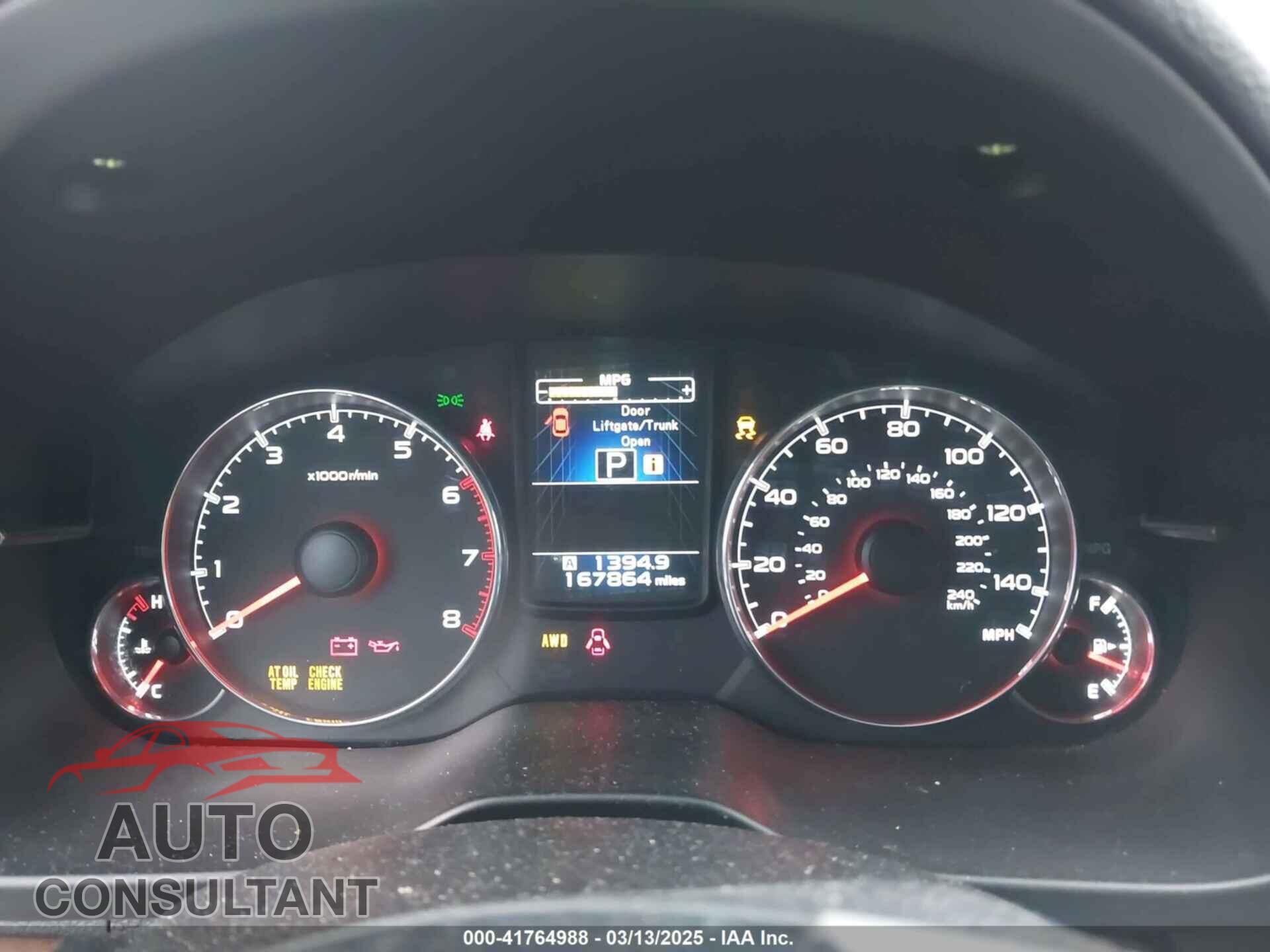 SUBARU OUTBACK 2013 - 4S4BRBLC8D3216968