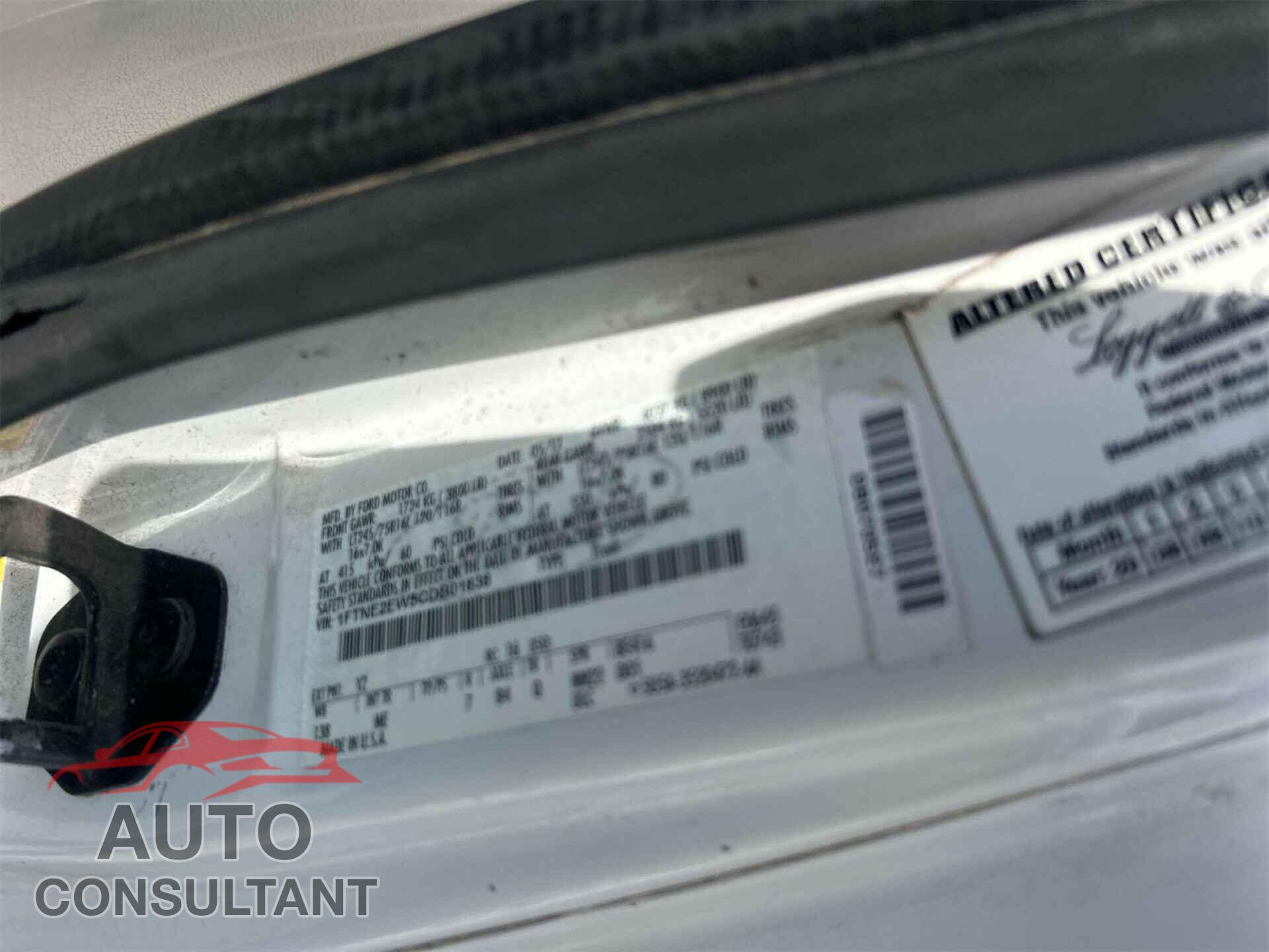 FORD ECONOLINE 2012 - 1FTNE2EW5CDB01838