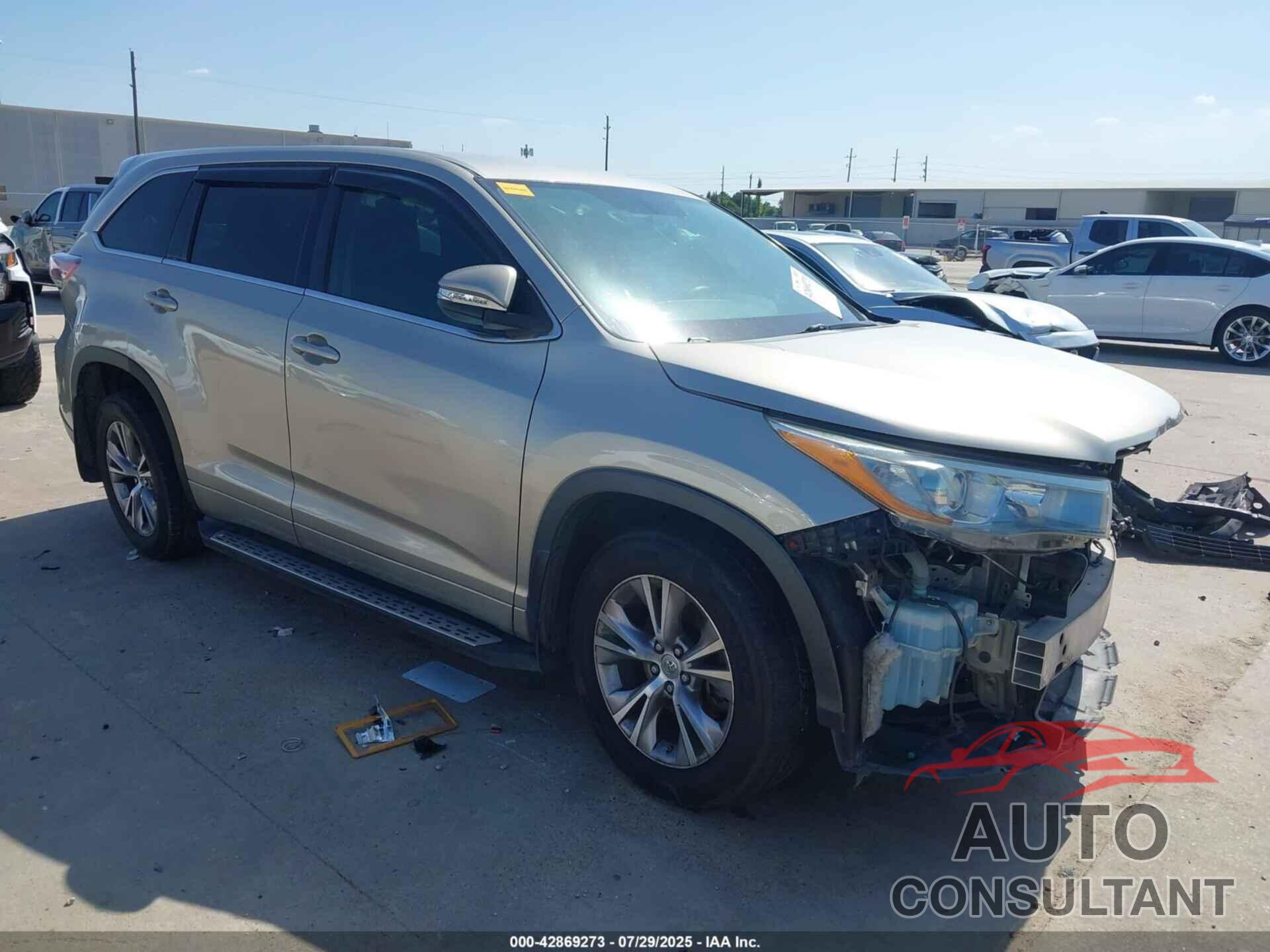 TOYOTA HIGHLANDER 2015 - 5TDBKRFH9FS163594