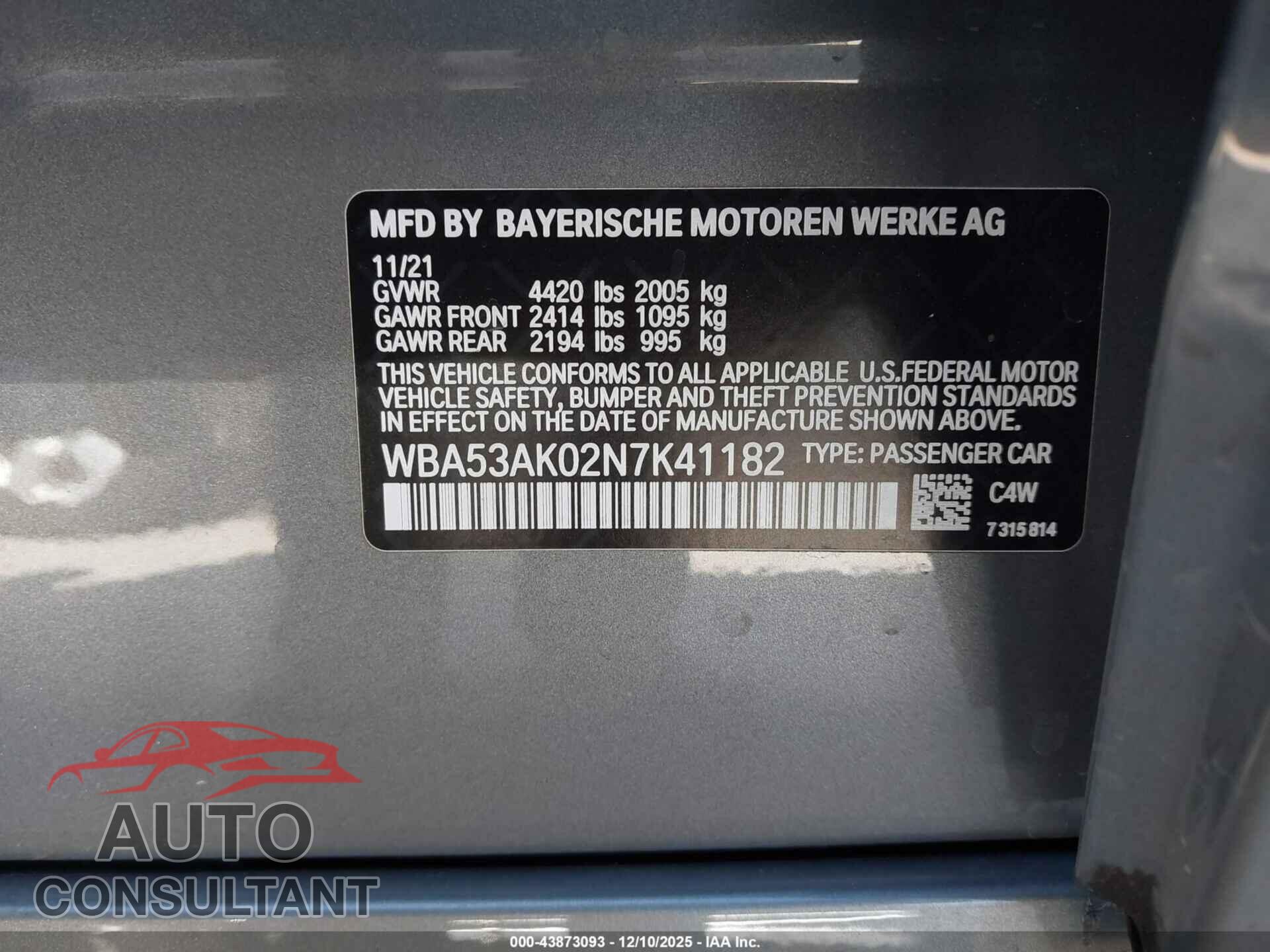 BMW 228 GRAN COUPE 2022 - WBA53AK02N7K41182
