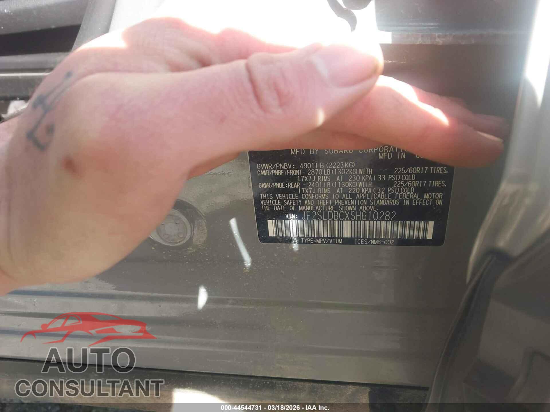 SUBARU FORESTER 2025 - JF2SLDBCXSH610282
