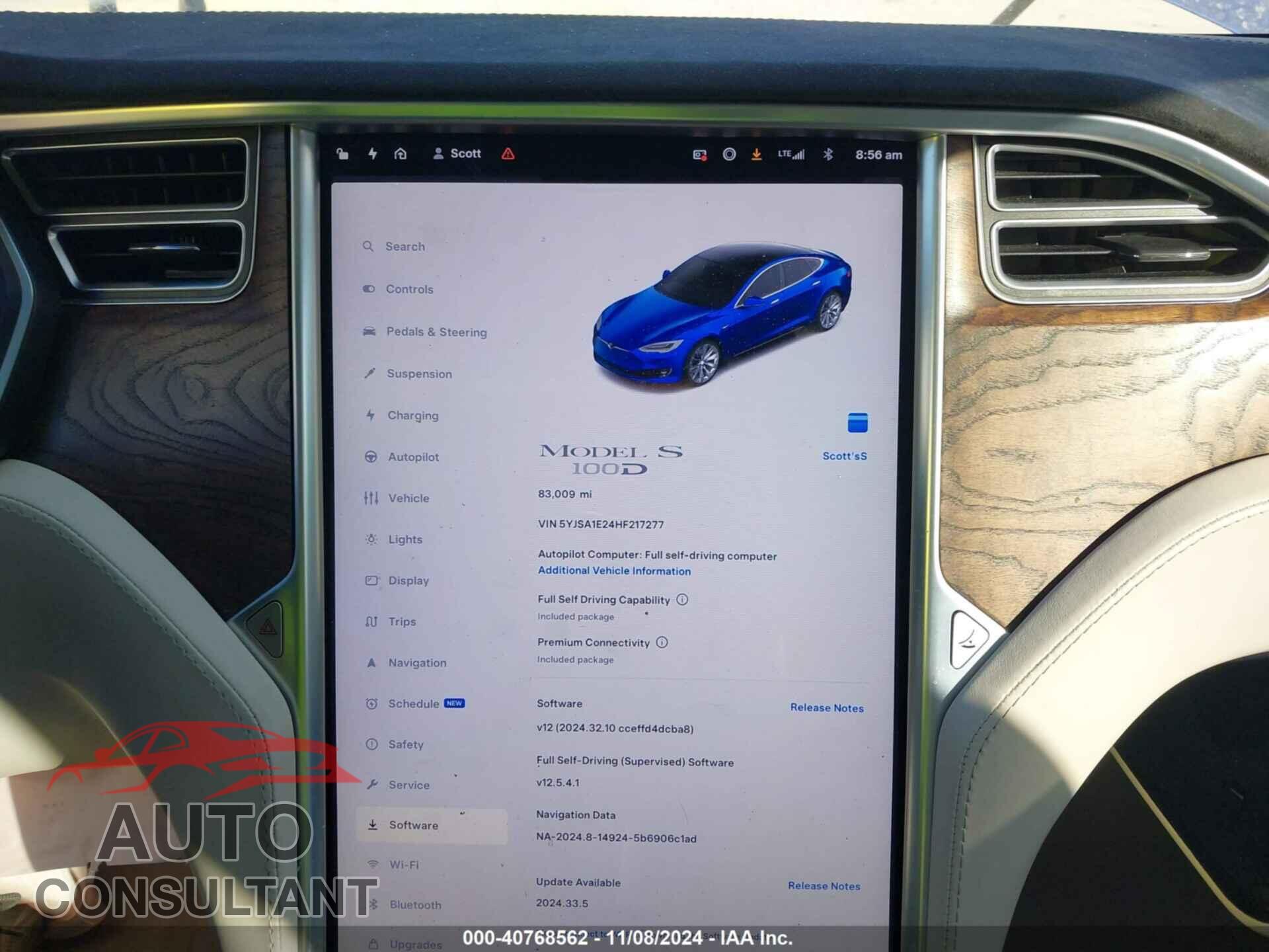 TESLA MODEL S 2017 - 5YJSA1E24HF217277