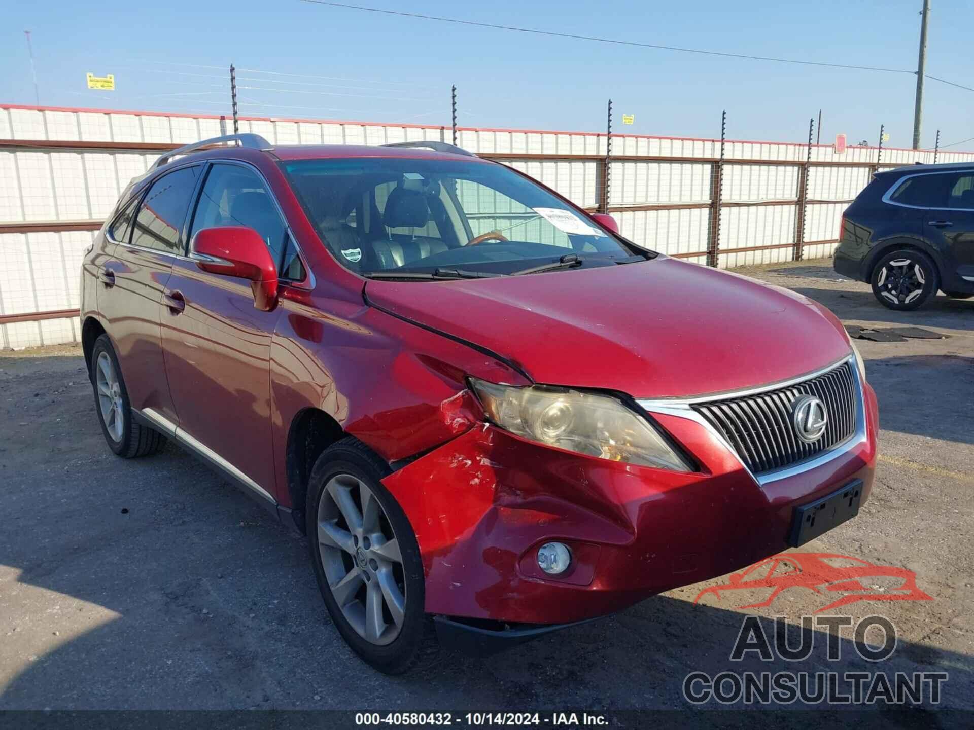 LEXUS RX 350 2010 - JTJZK1BA8A2408844