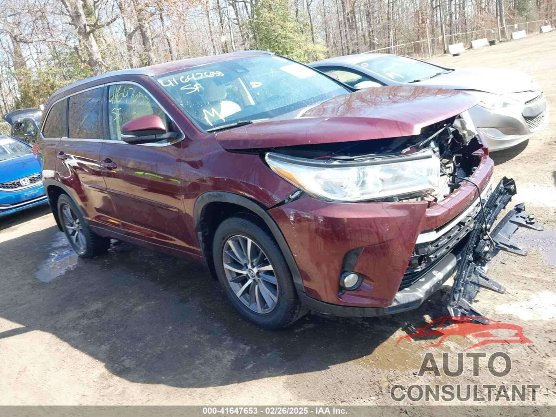 TOYOTA HIGHLANDER 2018 - 5TDJZRFH0JS862337