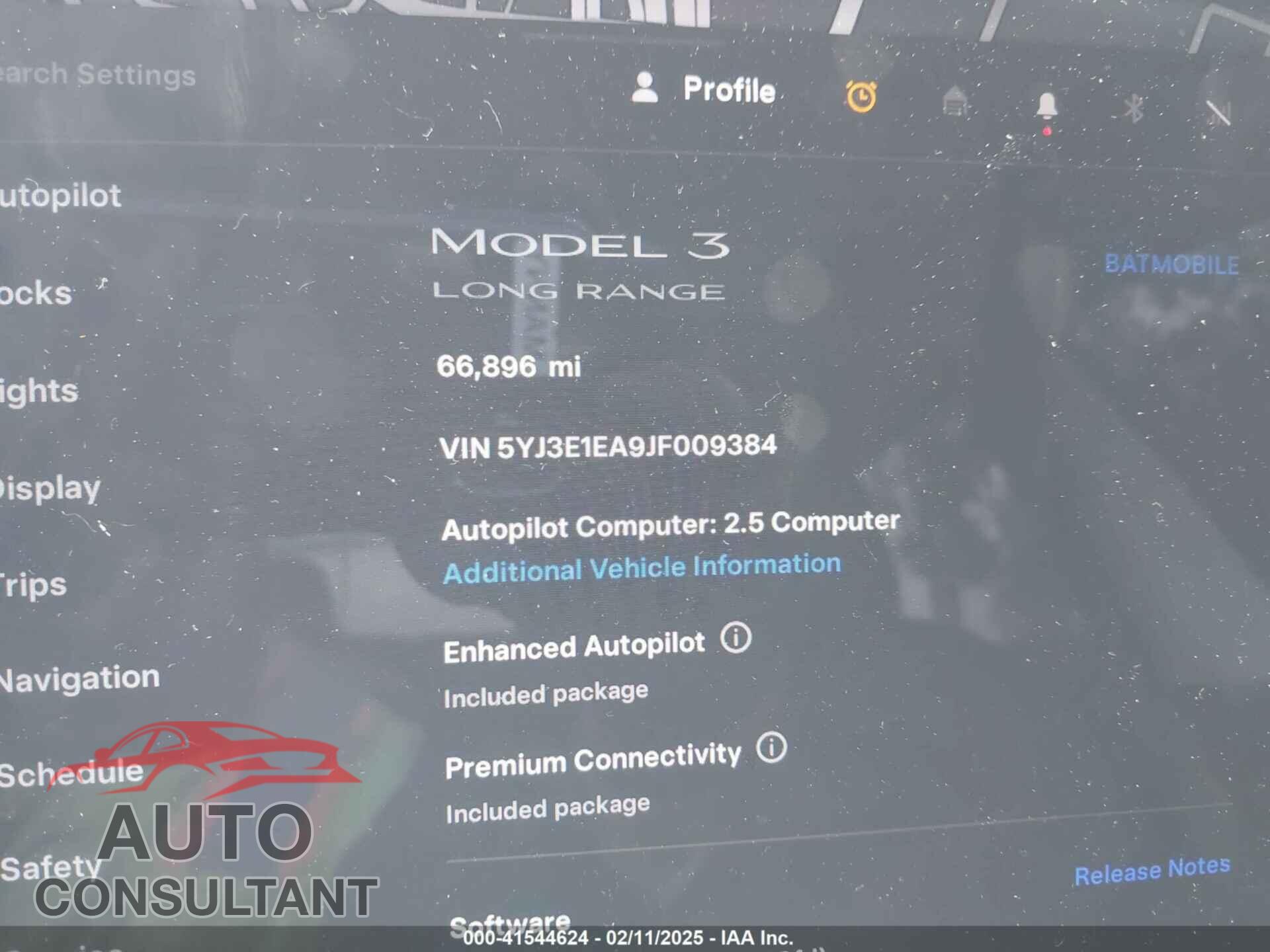 TESLA MODEL 3 2018 - 5YJ3E1EA9JF009384
