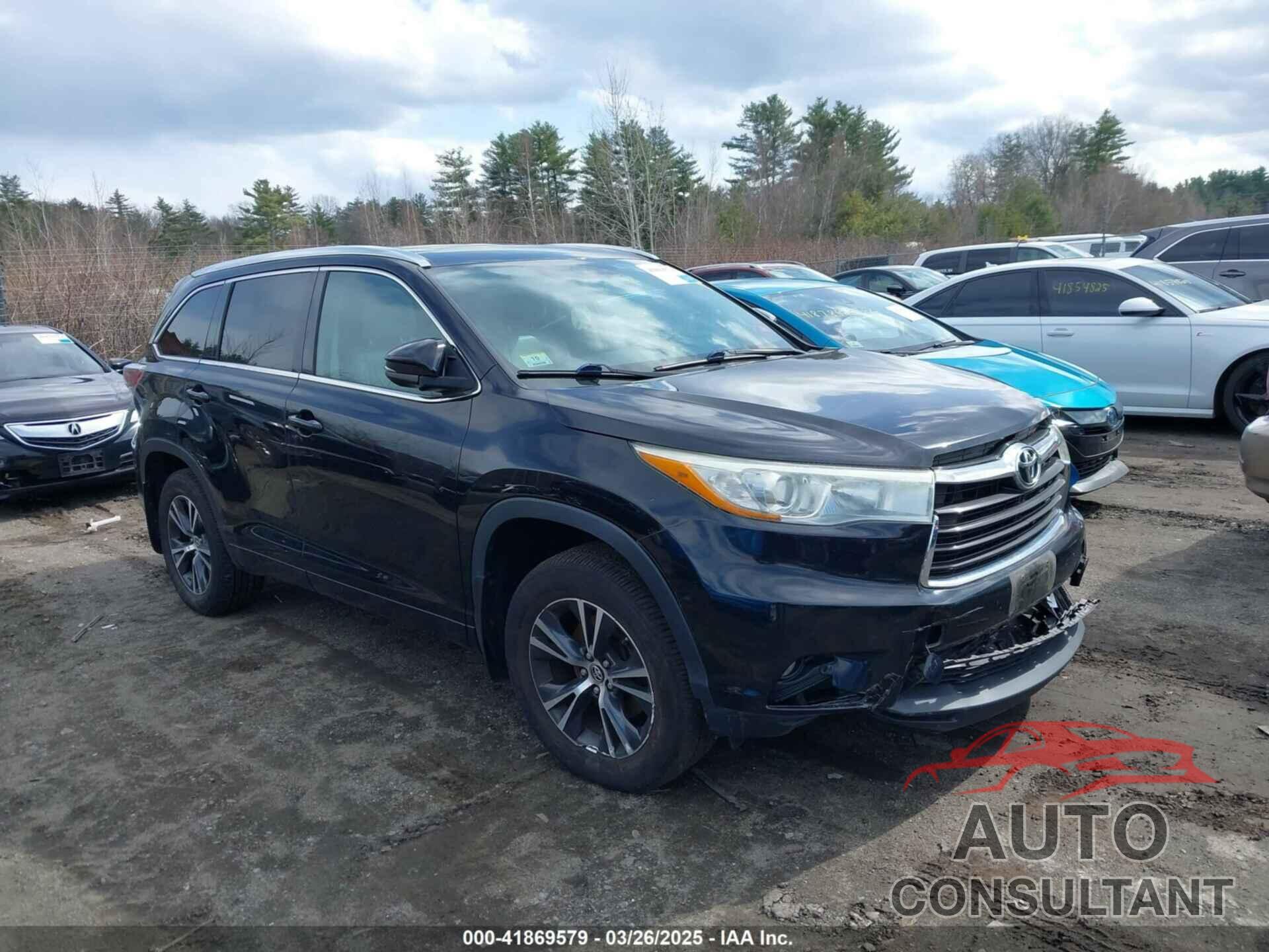 TOYOTA HIGHLANDER 2016 - 5TDJKRFH7GS236782