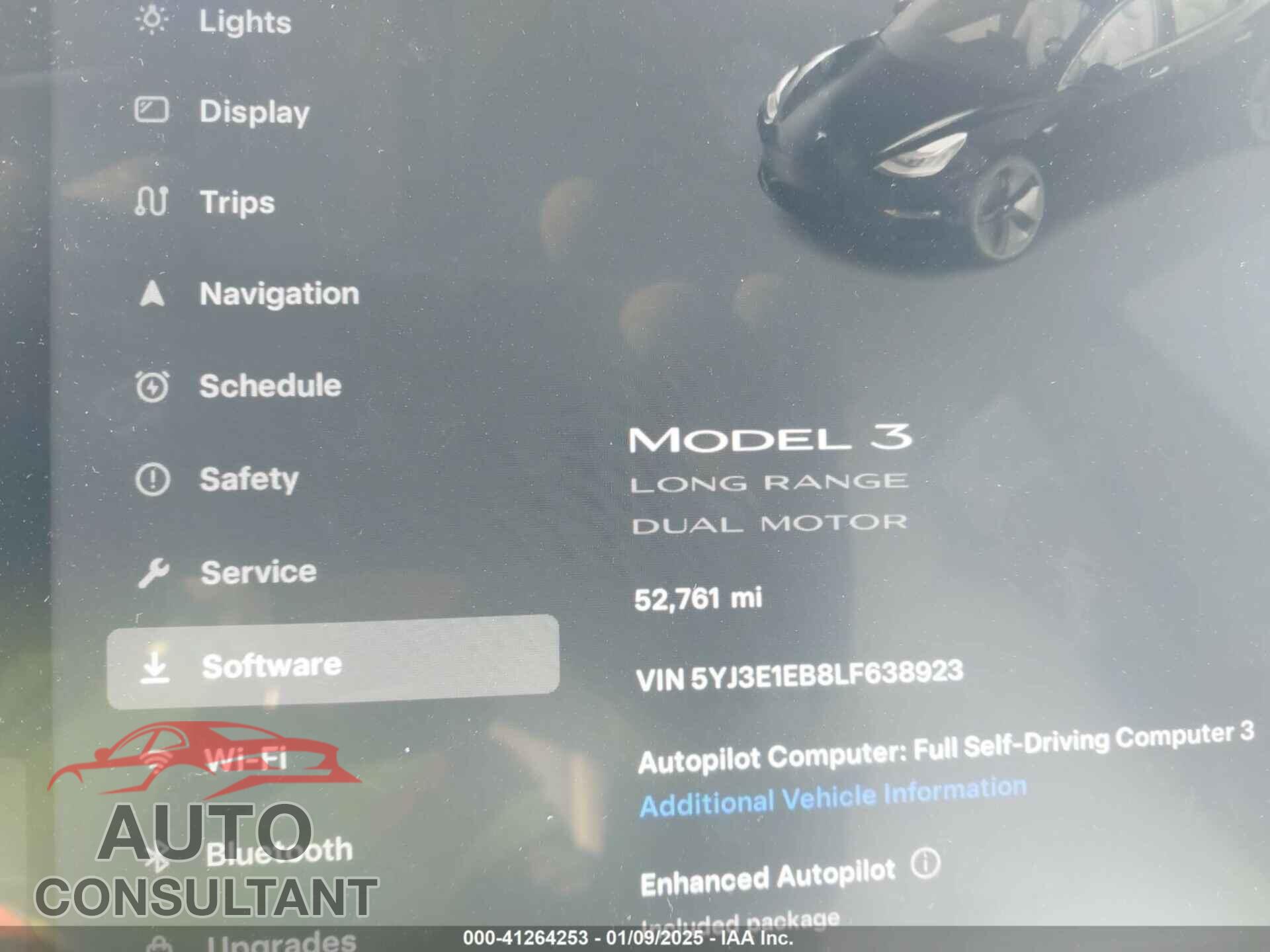 TESLA MODEL 3 2020 - 5YJ3E1EB8LF638923