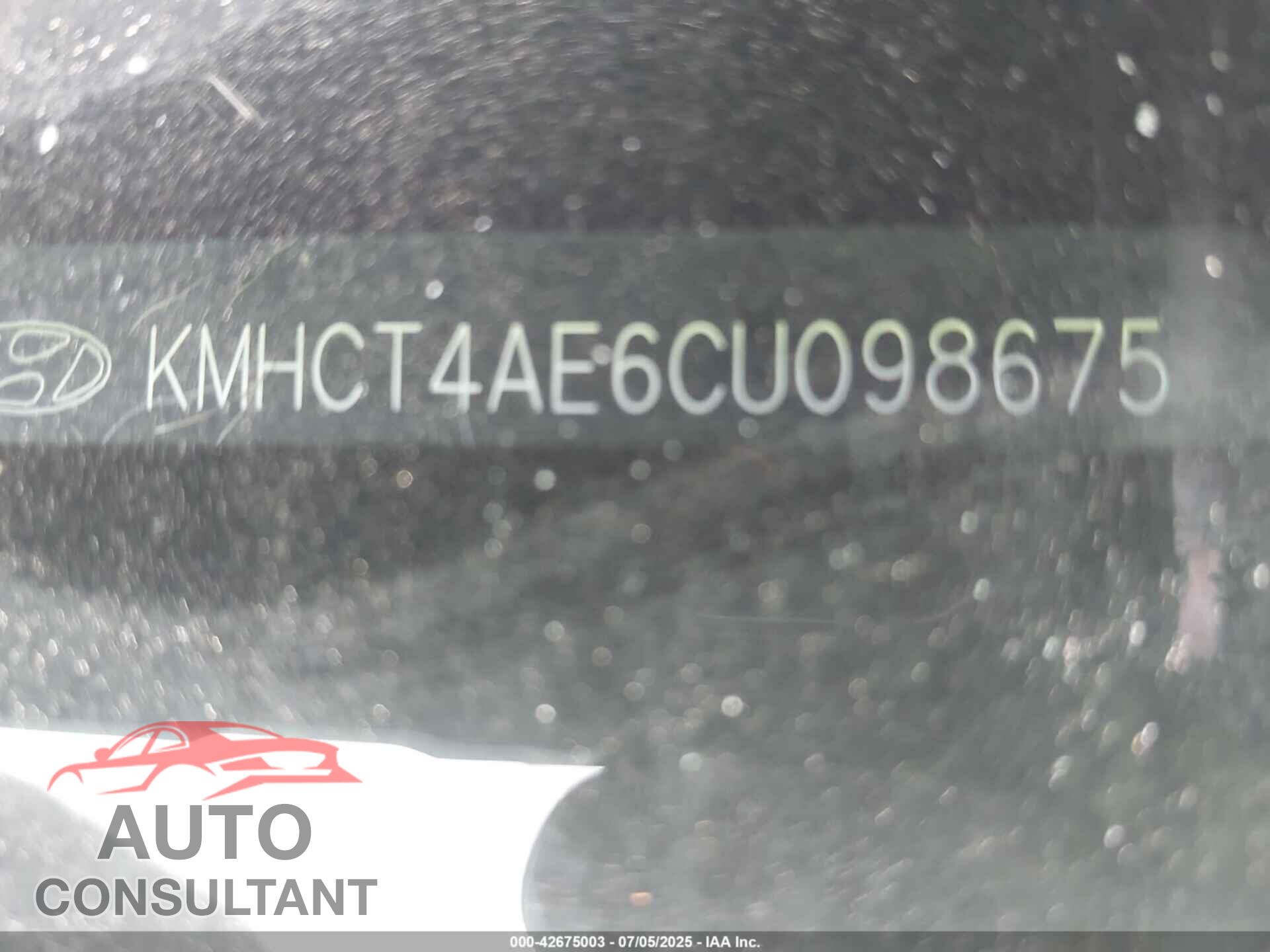 HYUNDAI ACCENT 2012 - KMHCT4AE6CU098675