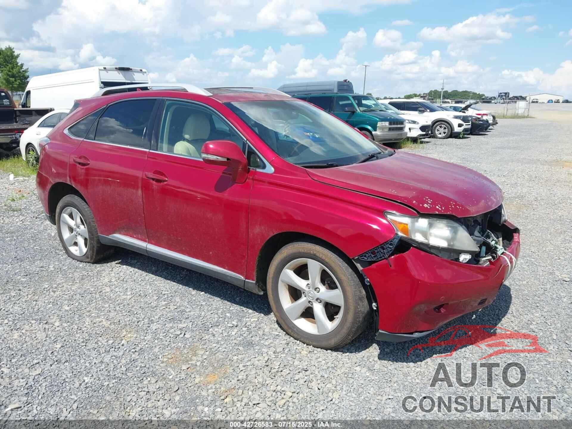 LEXUS RX 350 2012 - 2T2BK1BA6CC123693