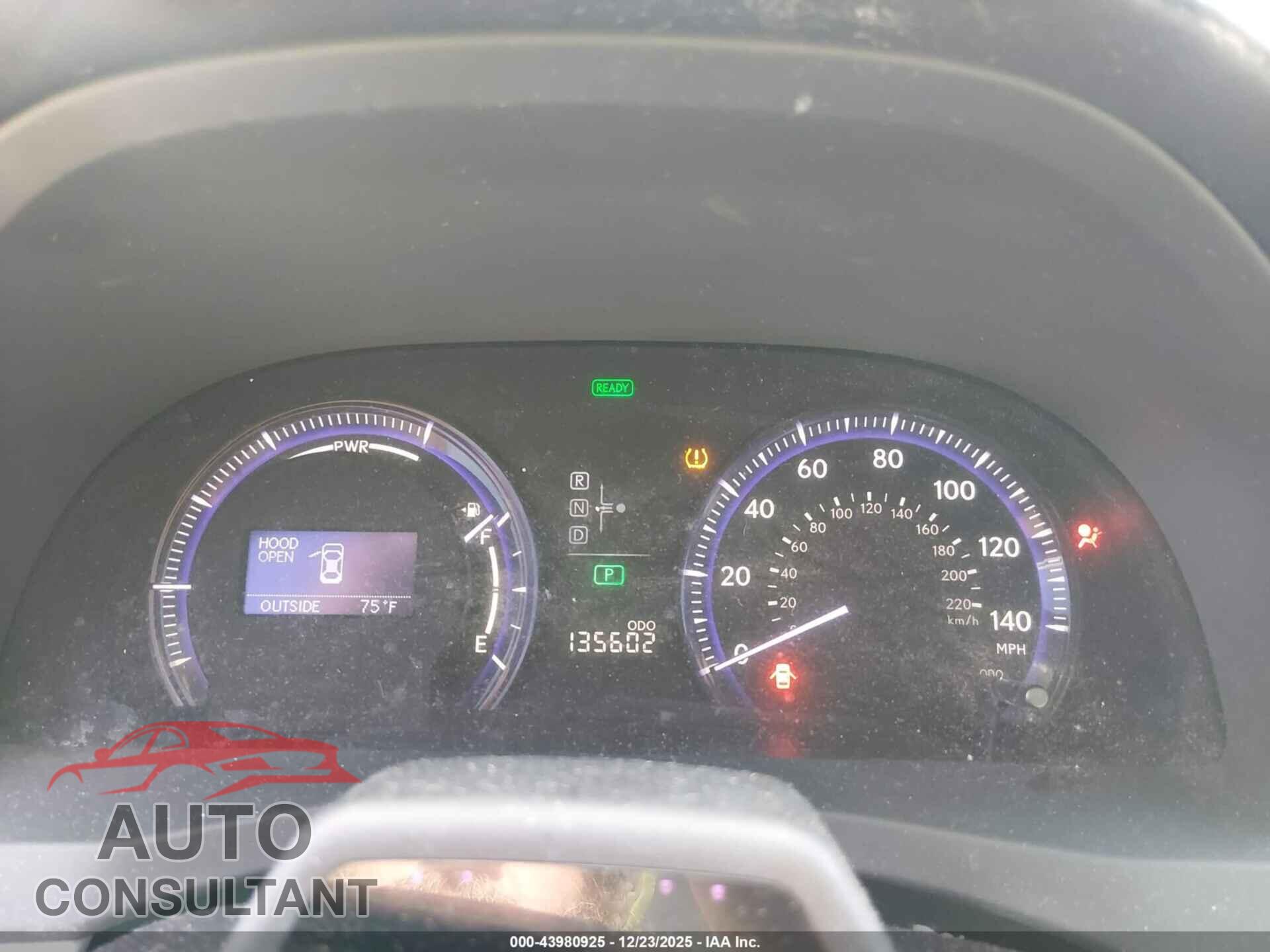 LEXUS HS 250H 2010 - JTHBB1BA9A2002008