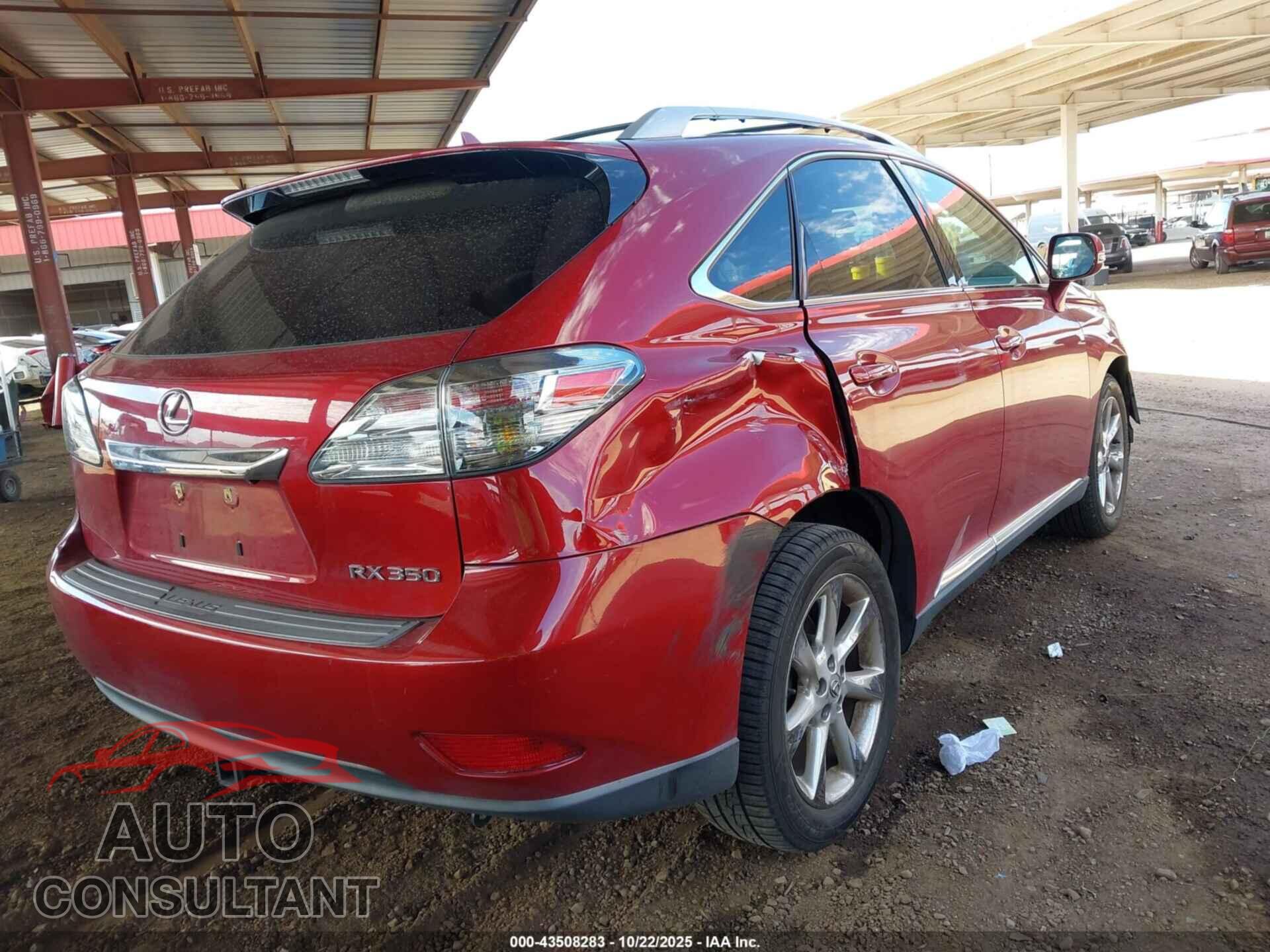 LEXUS RX 350 2012 - 2T2BK1BA2CC125974