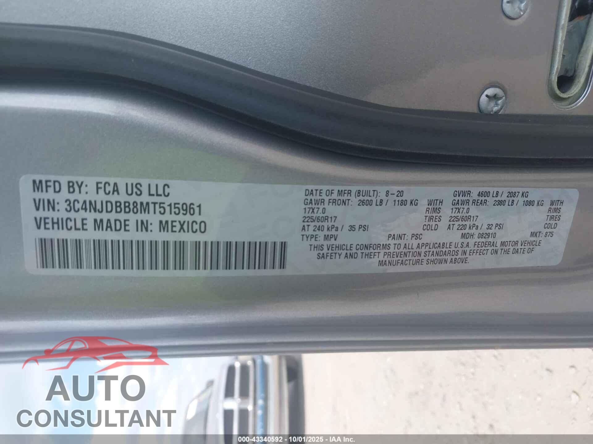 JEEP COMPASS 2021 - 3C4NJDBB8MT515961