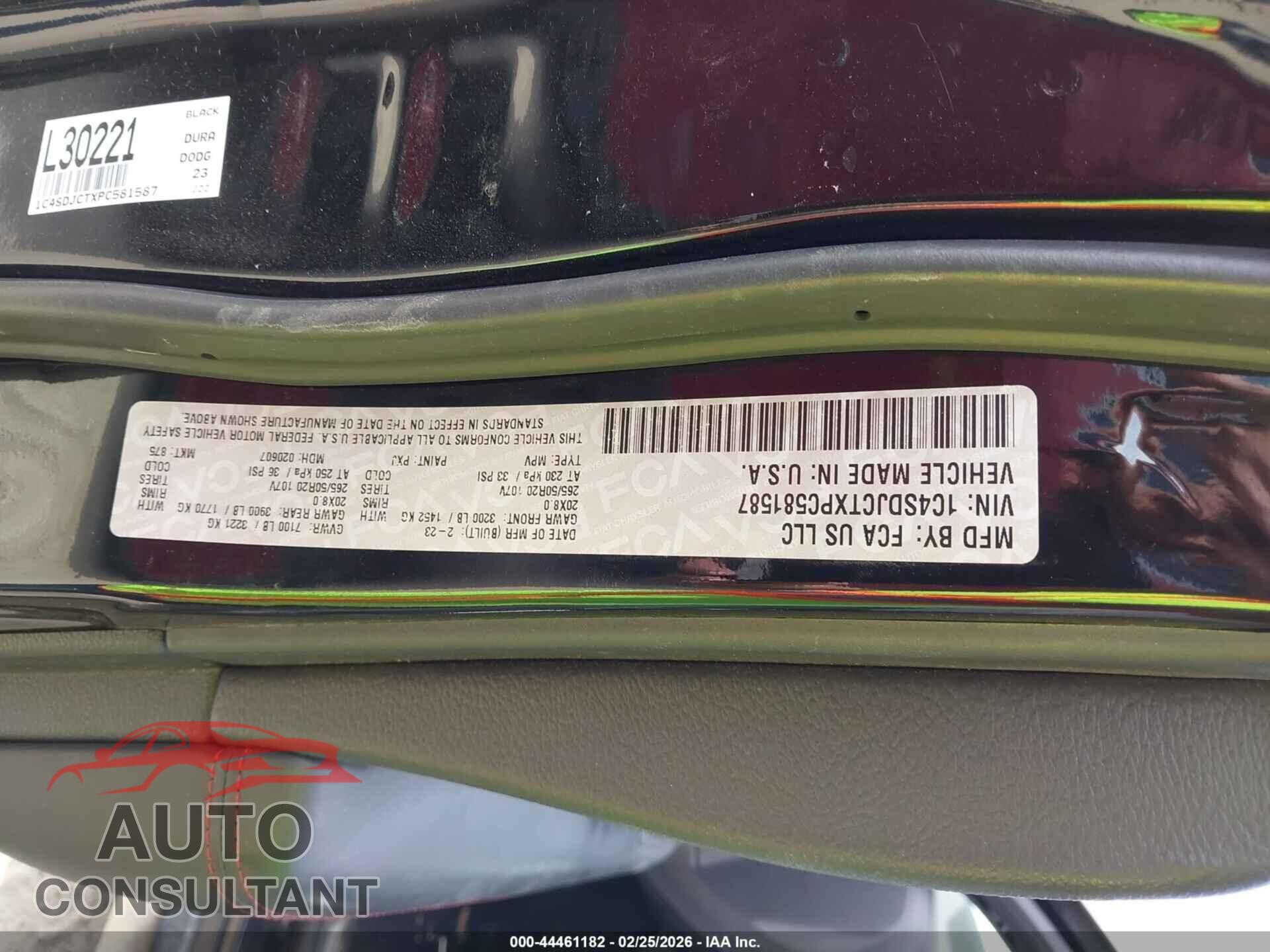DODGE DURANGO 2023 - 1C4SDJCTXPC581587