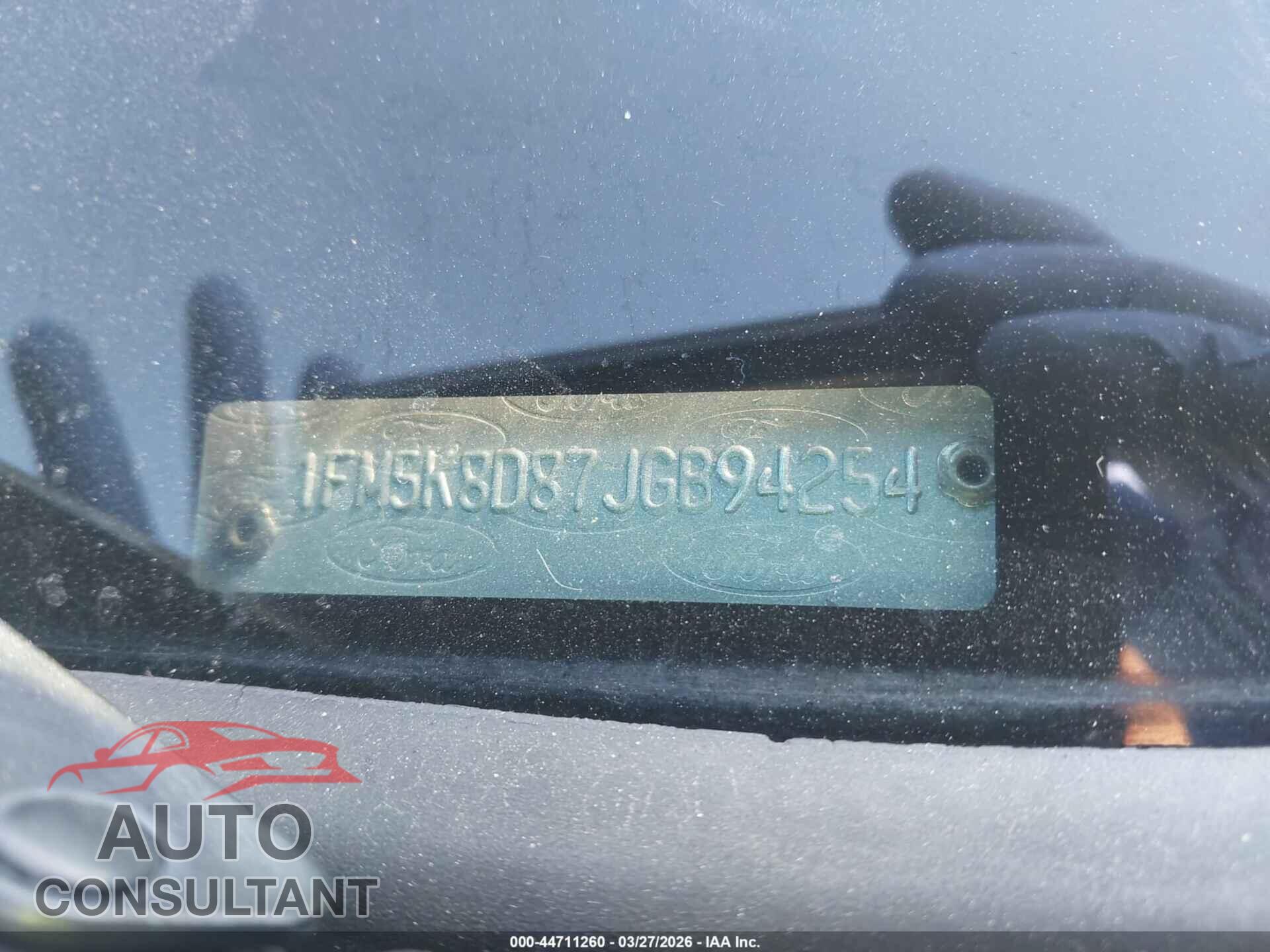 FORD EXPLORER 2018 - 1FM5K8D87JGB94254