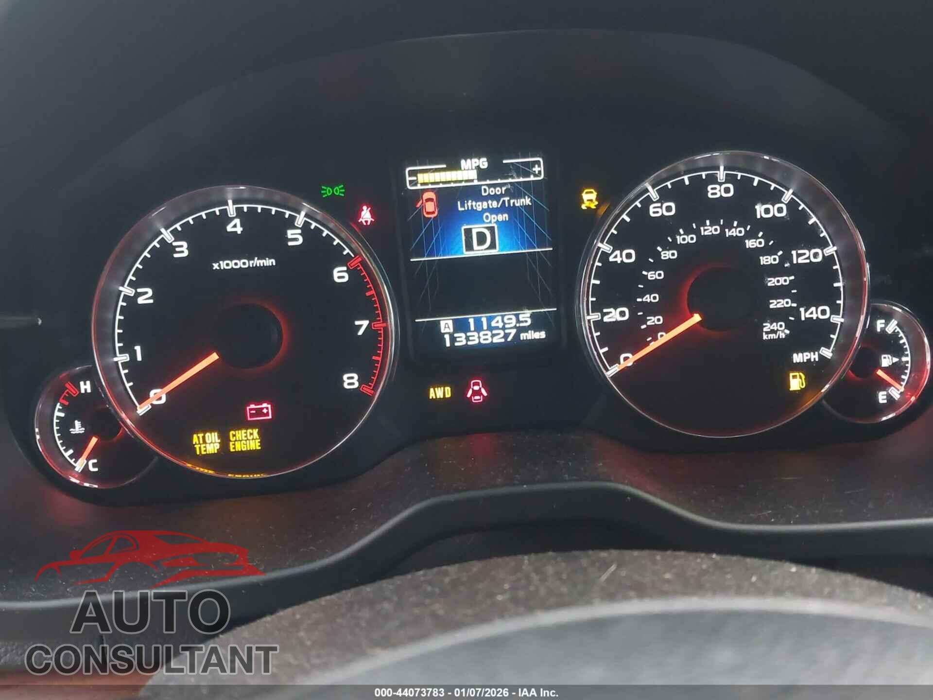SUBARU OUTBACK 2013 - 4S4BRBKC9D3213501