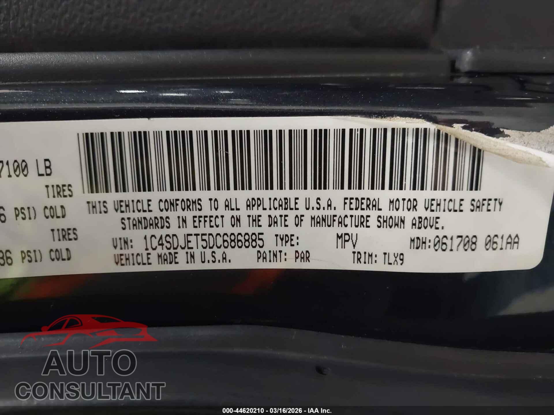 DODGE DURANGO 2013 - 1C4SDJET5DC686885