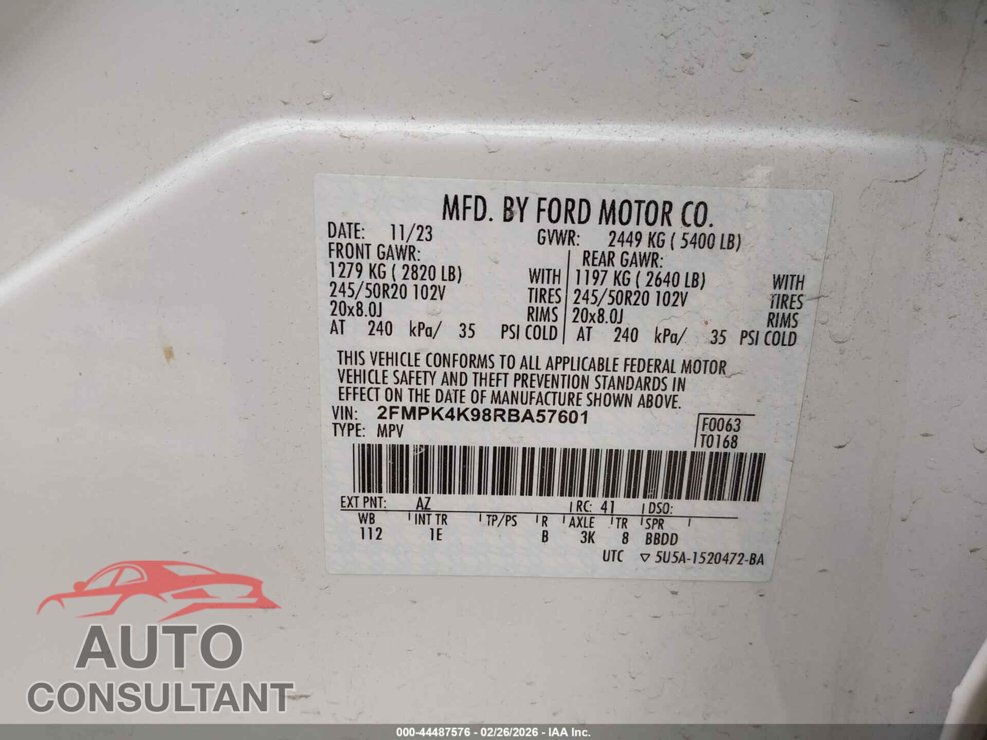 FORD EDGE 2024 - 2FMPK4K98RBA57601